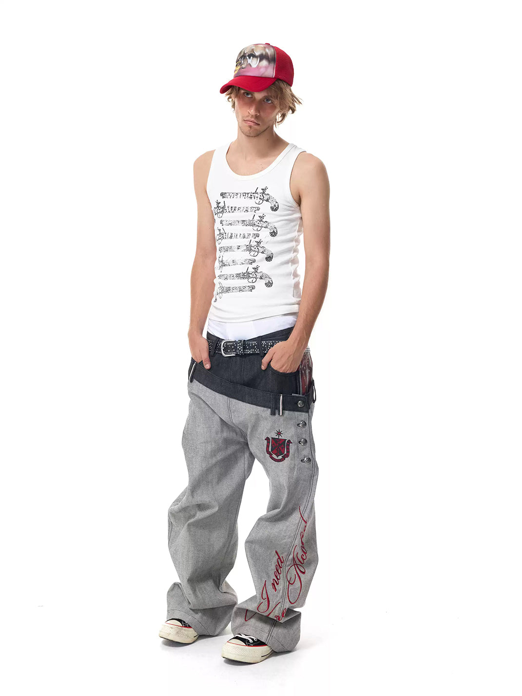 HAS2SONS Fitted Musket Print Sleeveless Tank Top - view 3