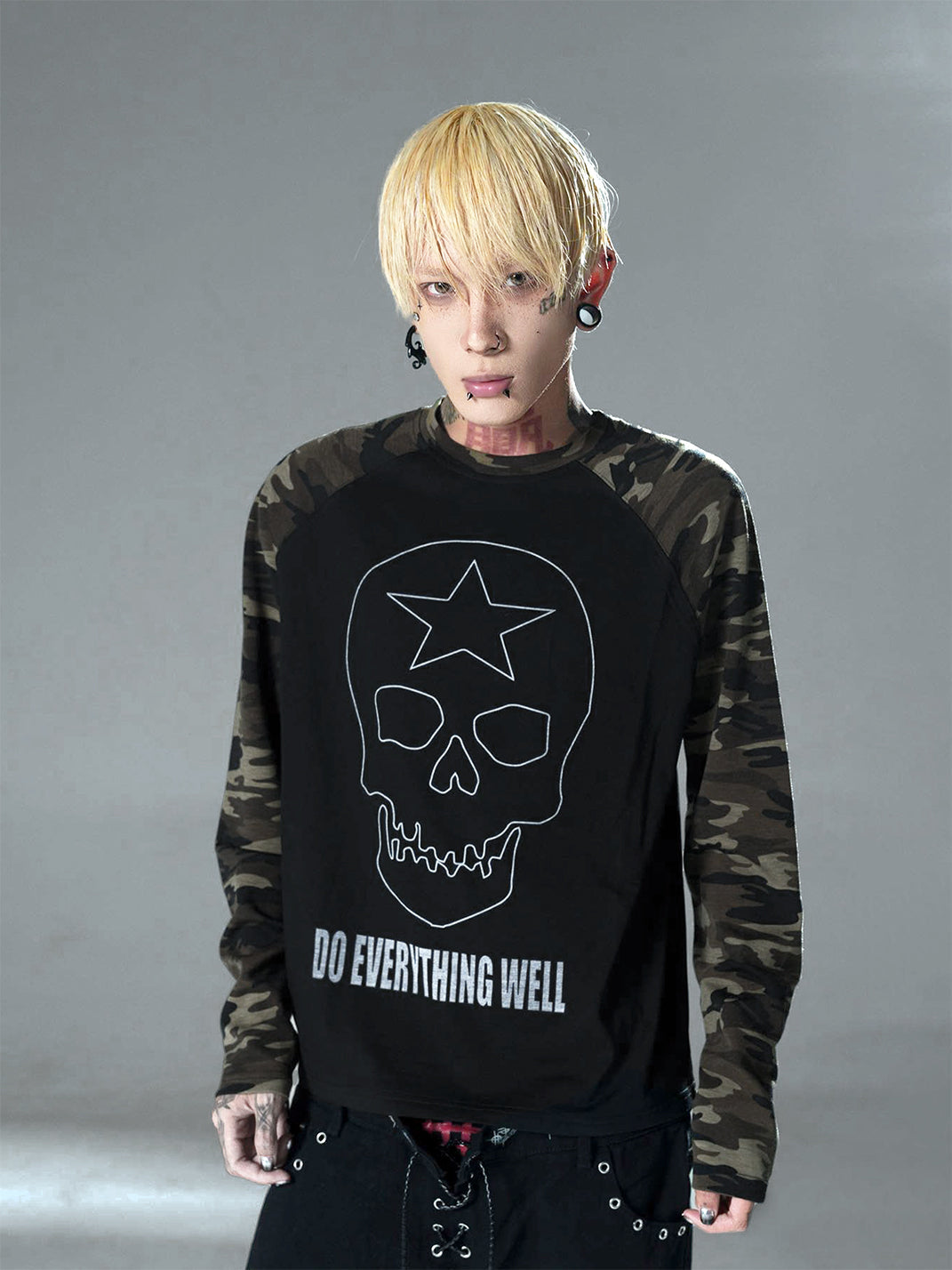 DETW Skull Camouflage Long-Sleeved T-Shirt - view 3