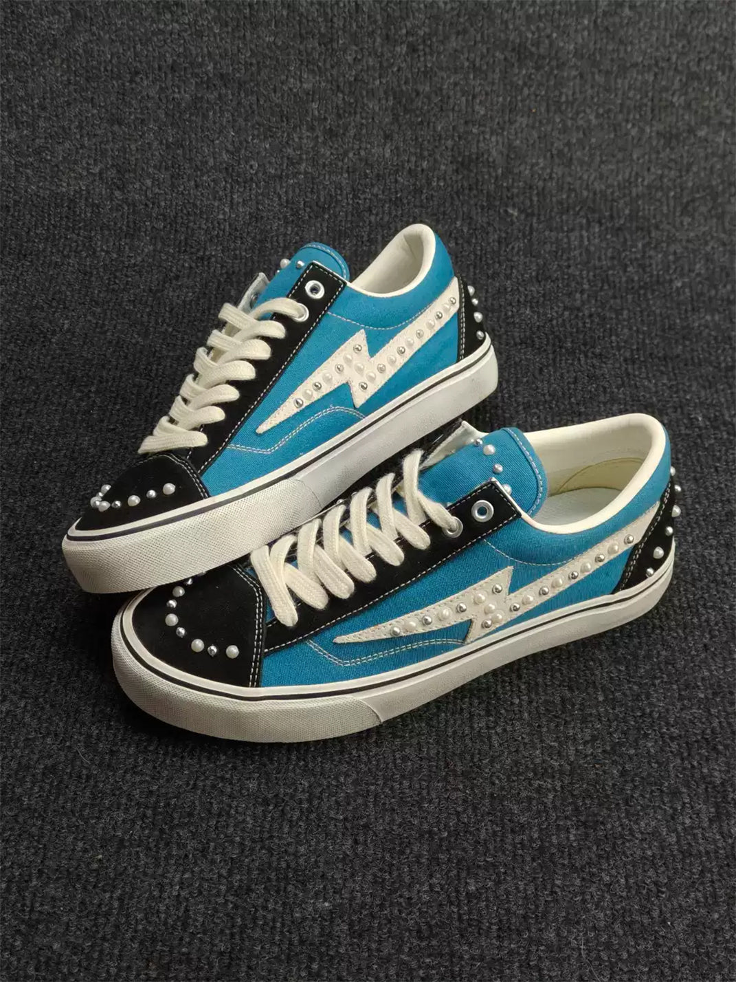 ZDZZFT Pearl Studded Lightning Canvas Trainers - view 3