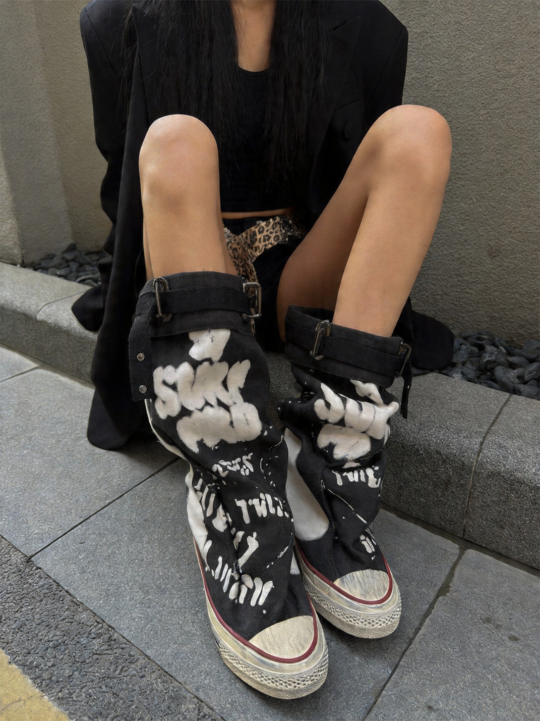 Jpoetry Graffiti-Print Canvas Mid-Calf Boots - view 3