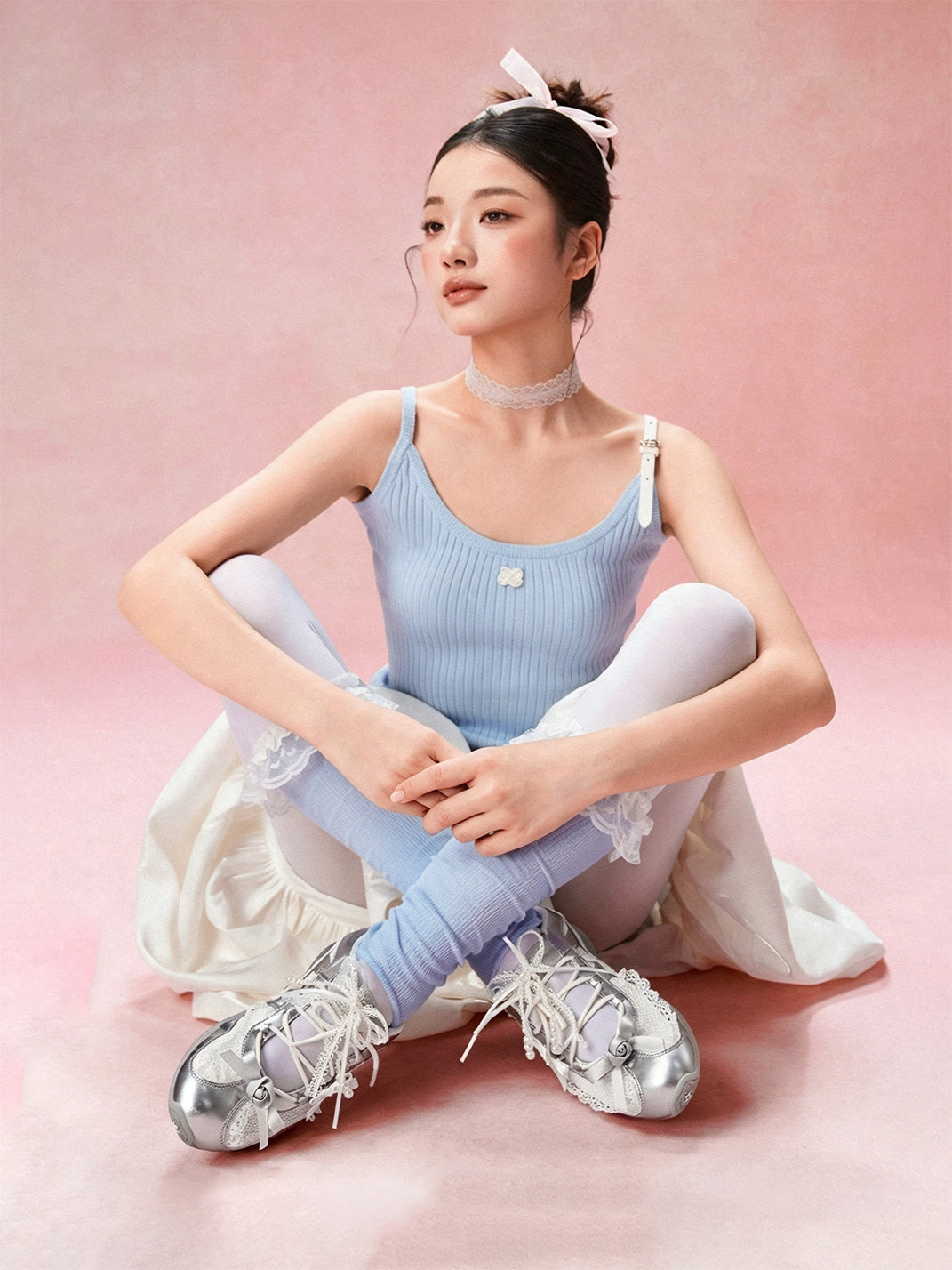 RIPSTAR Galaxy Silver Ballet Mary Jane Sneakers - view 3
