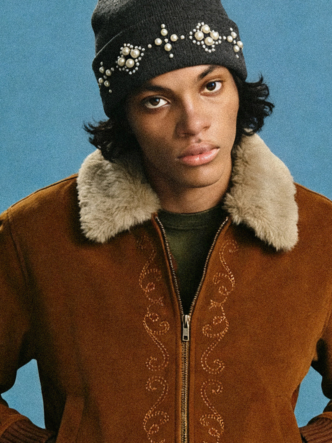 YADcrew Pearl-Studded Knitted Beanie - view 3