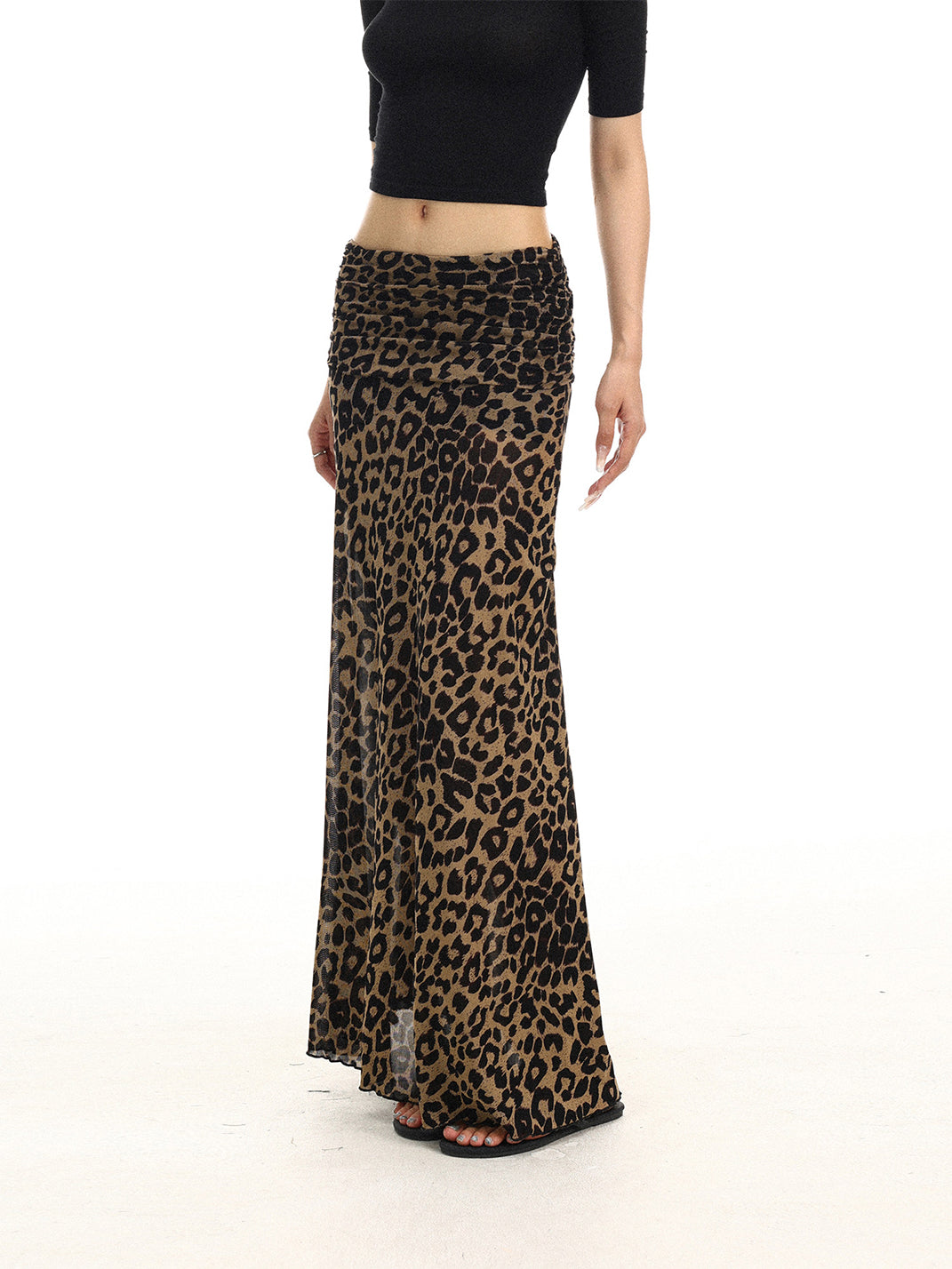 BIGGOLD Low-Waist Leopard Print Midi Skirt - view 3