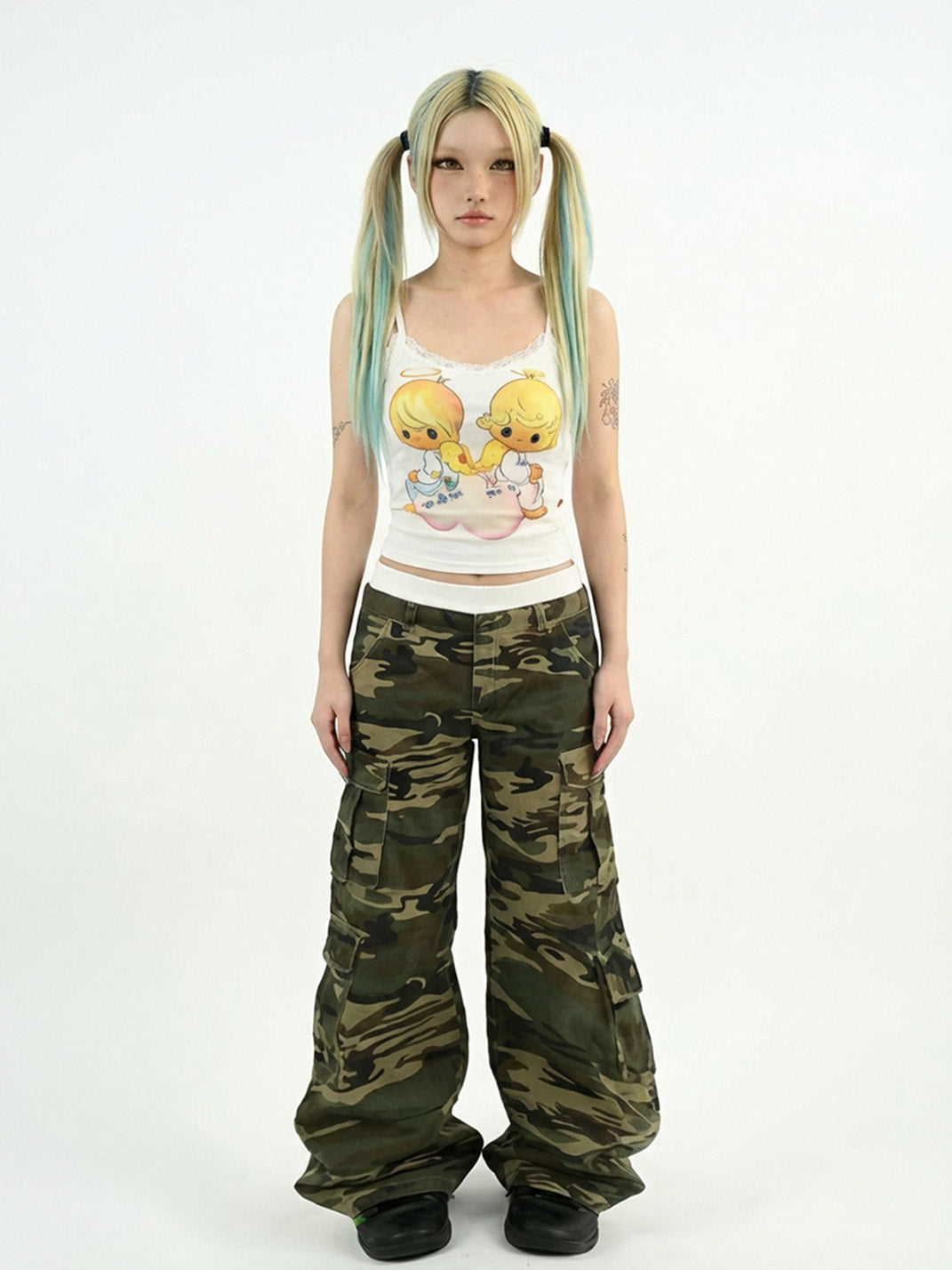 WEBBAR Halo Cloud Graphic Lace Trim Tank Top - view 4