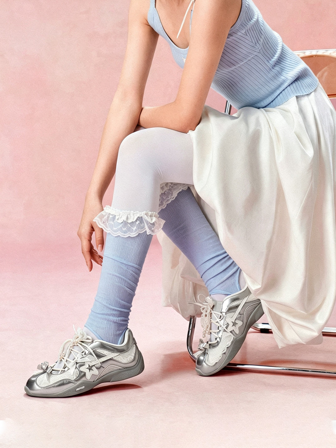 RIPSTAR Galaxy Silver Ballet Mary Jane Sneakers - view 4