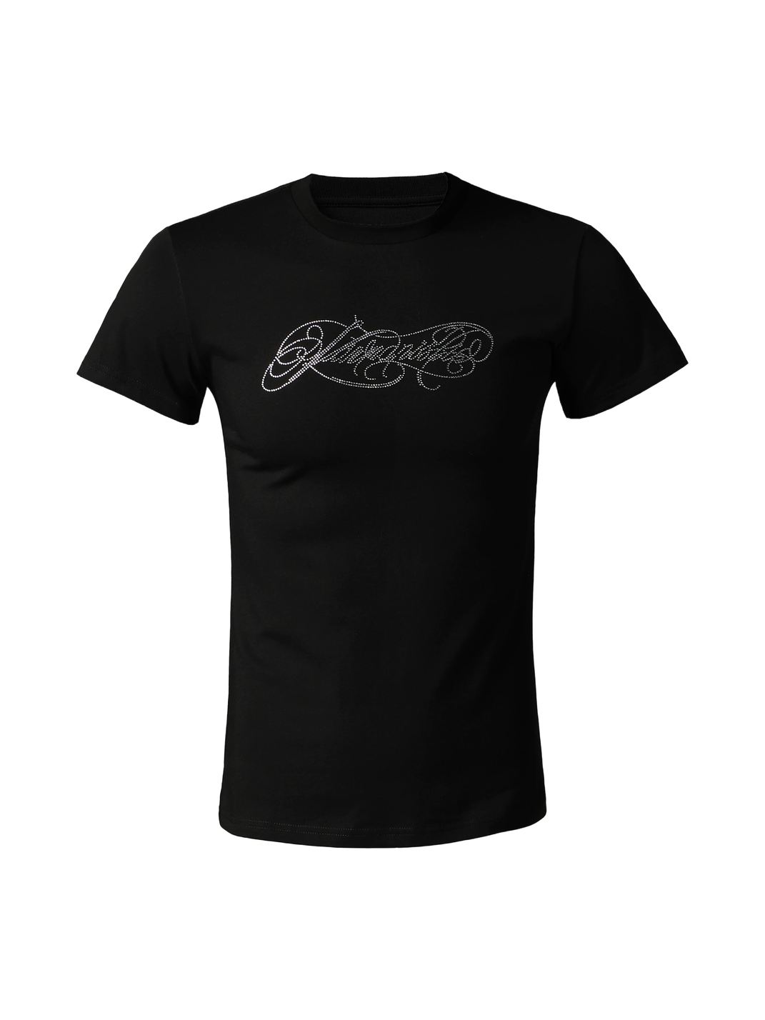 KARMANISTIC Rhinestone Emblem Slim Fit T-Shirt - Black