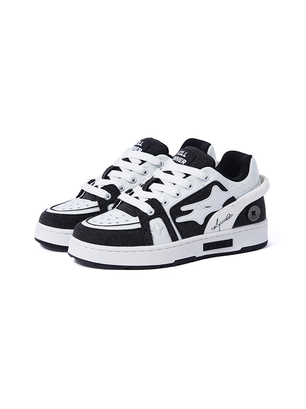 KILLWINNER Meteor-Inspired Sport Sneakers-White&Black - view 4