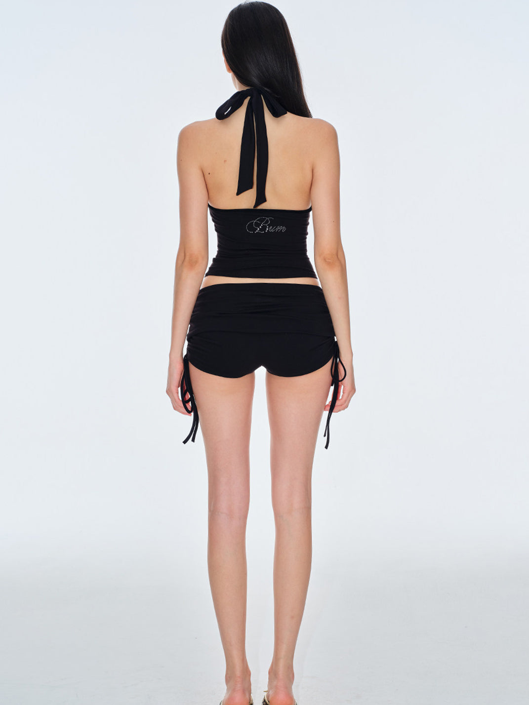 BUM STUDIO Rivet Cutout Halter Tank Top - view 4