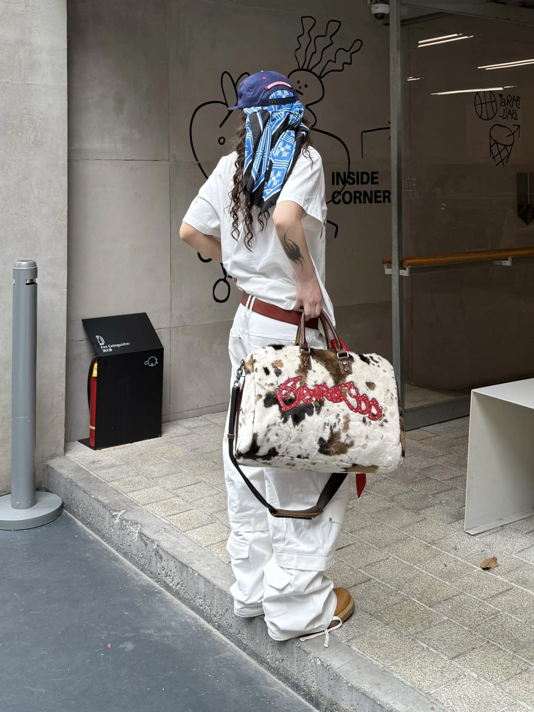SevenJss Large Cow Print Travel Weekender Bag - view 4