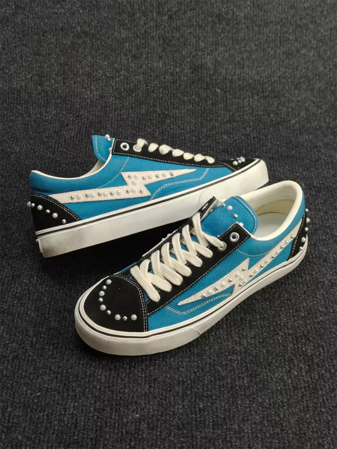 ZDZZFT Pearl Studded Lightning Canvas Trainers - view 4