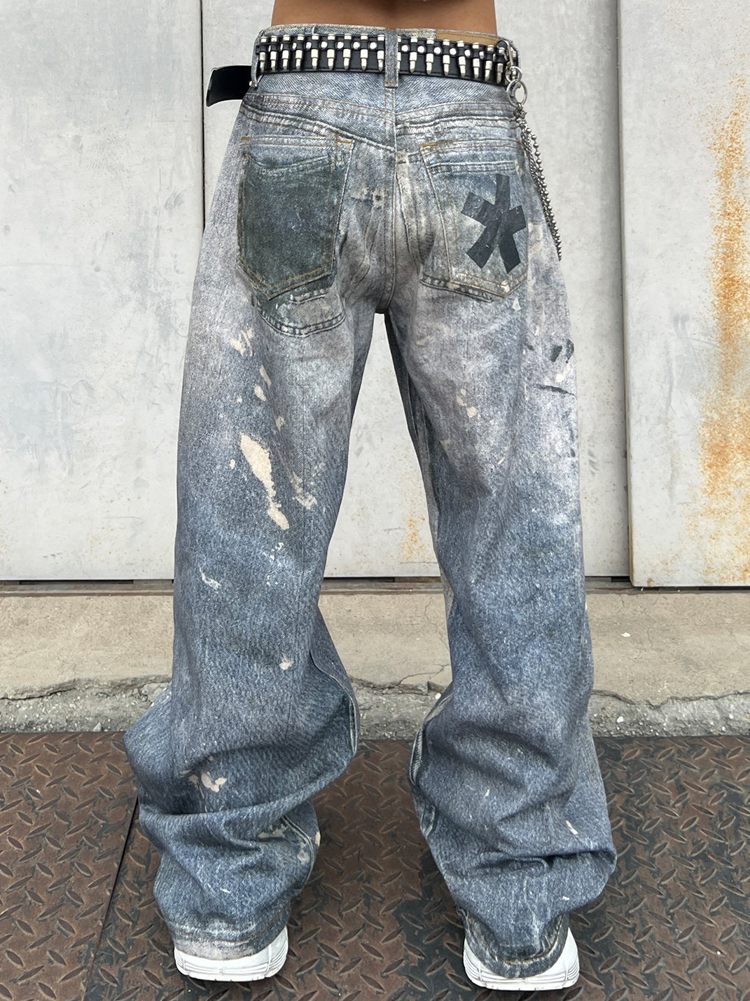 YIZILINGF 3D Printed Punk Graphic Jeans - view 4
