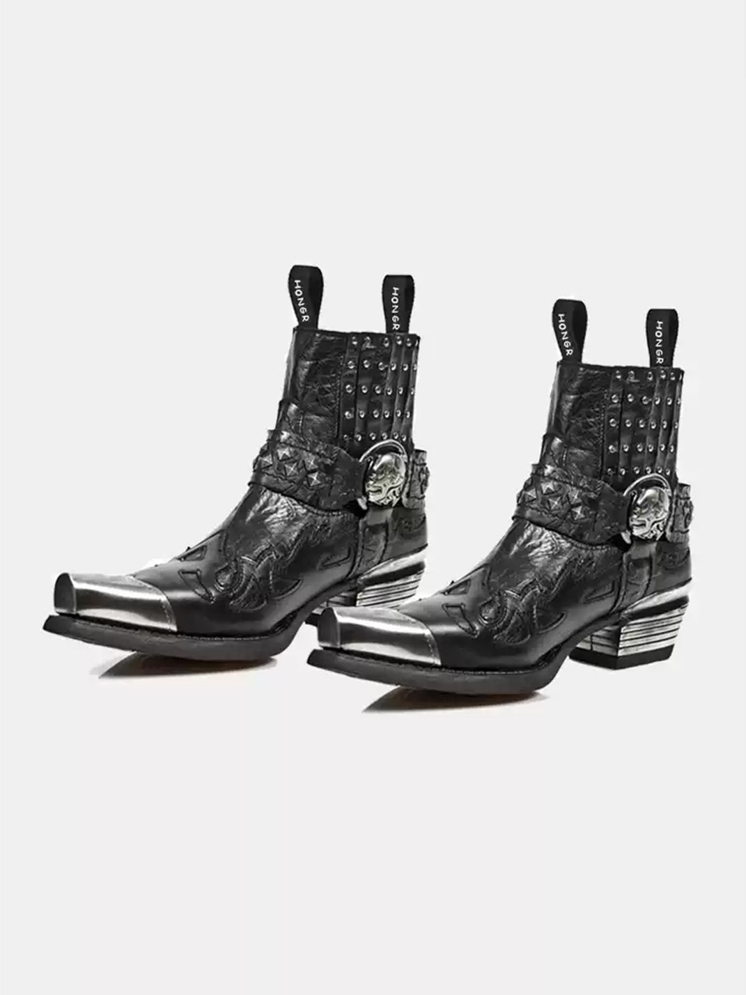 JiangGe Pointed Toe Studded Chelsea Ankle Boots - view 4