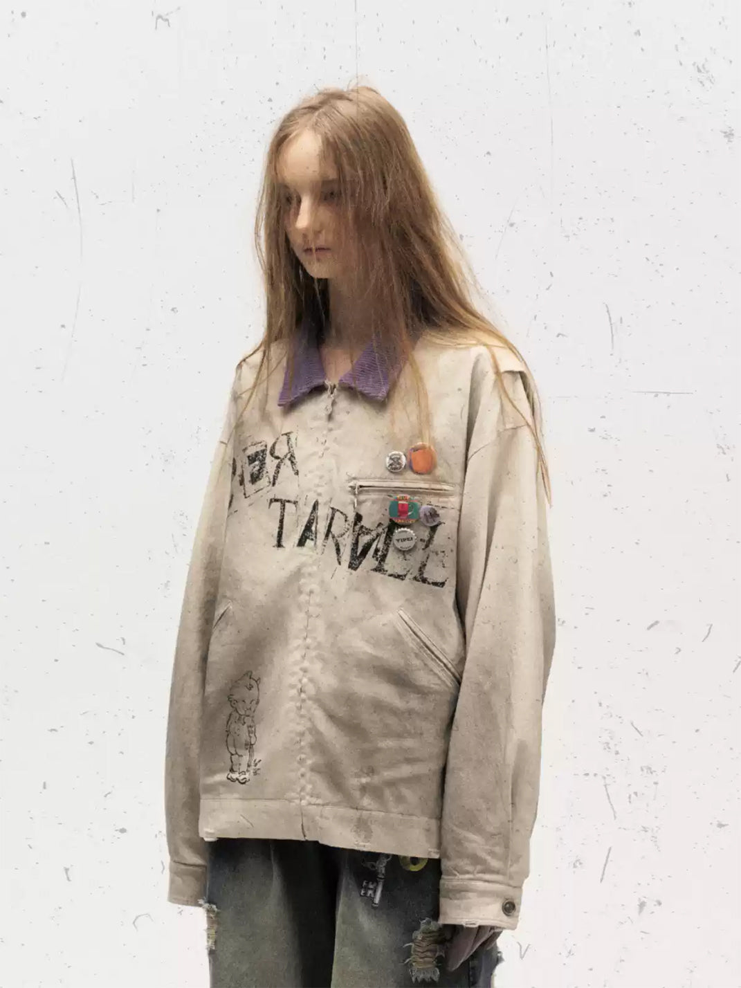 Wonderful Story Colorblock Collar Badge Print Jacket - view 4