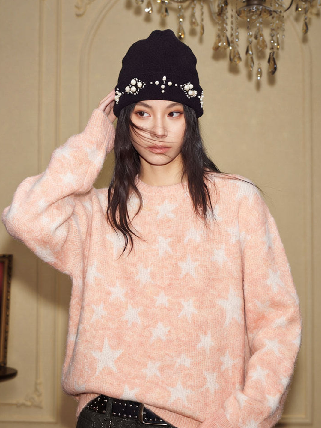 YADcrew Pearl-Studded Knitted Beanie - view 4