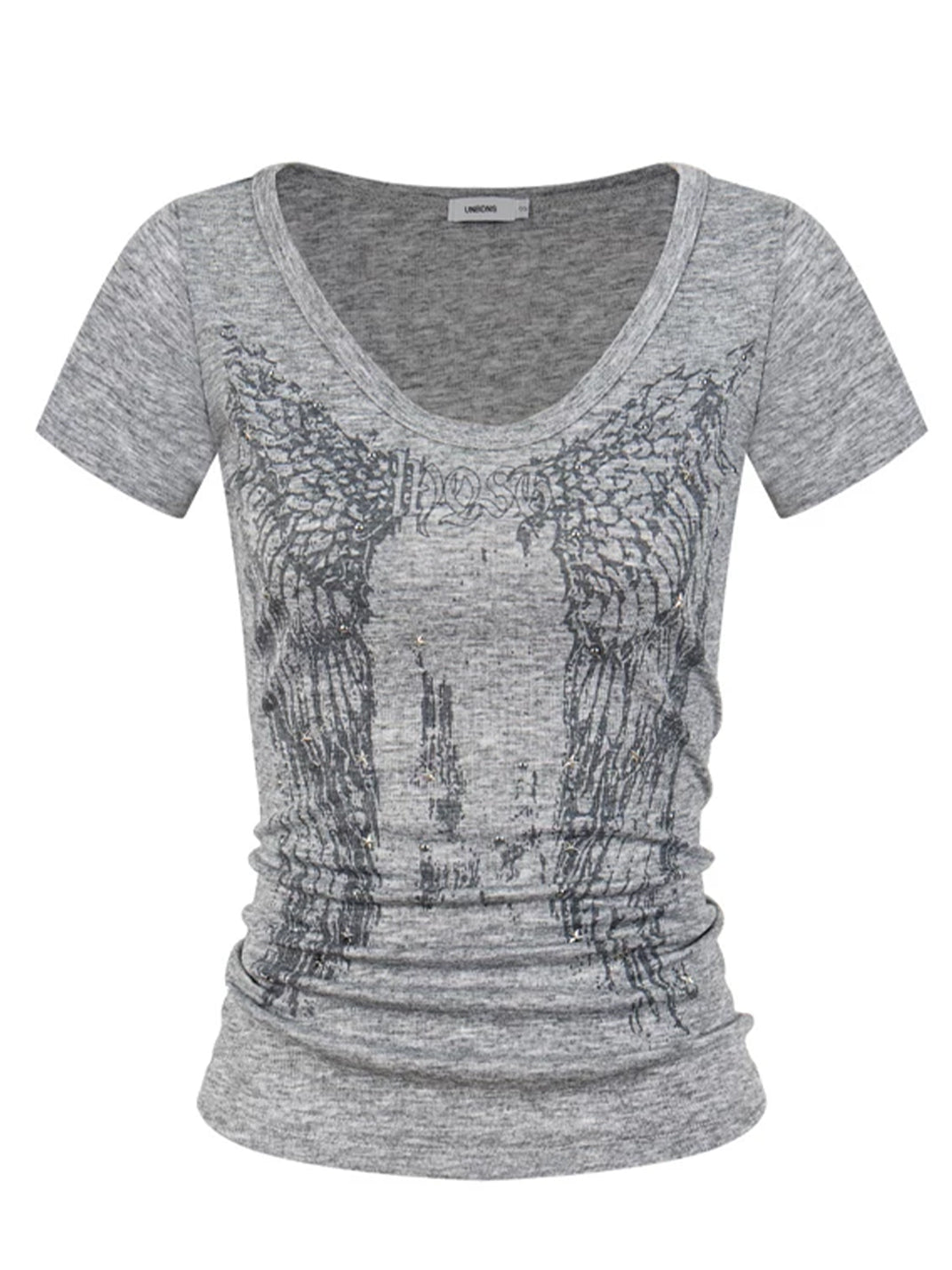JHYWZD V-Neck Crystal T-Shirt - view 4