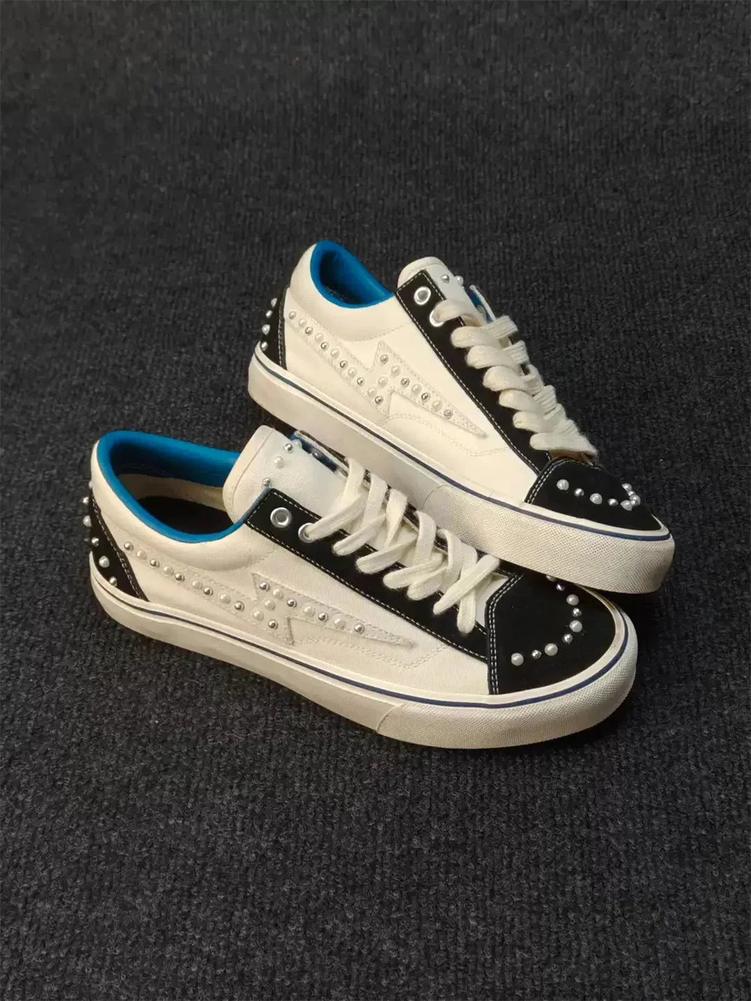 ZDZZFT Pearl-Look Studded Low Top Skate Sneakers - view 5