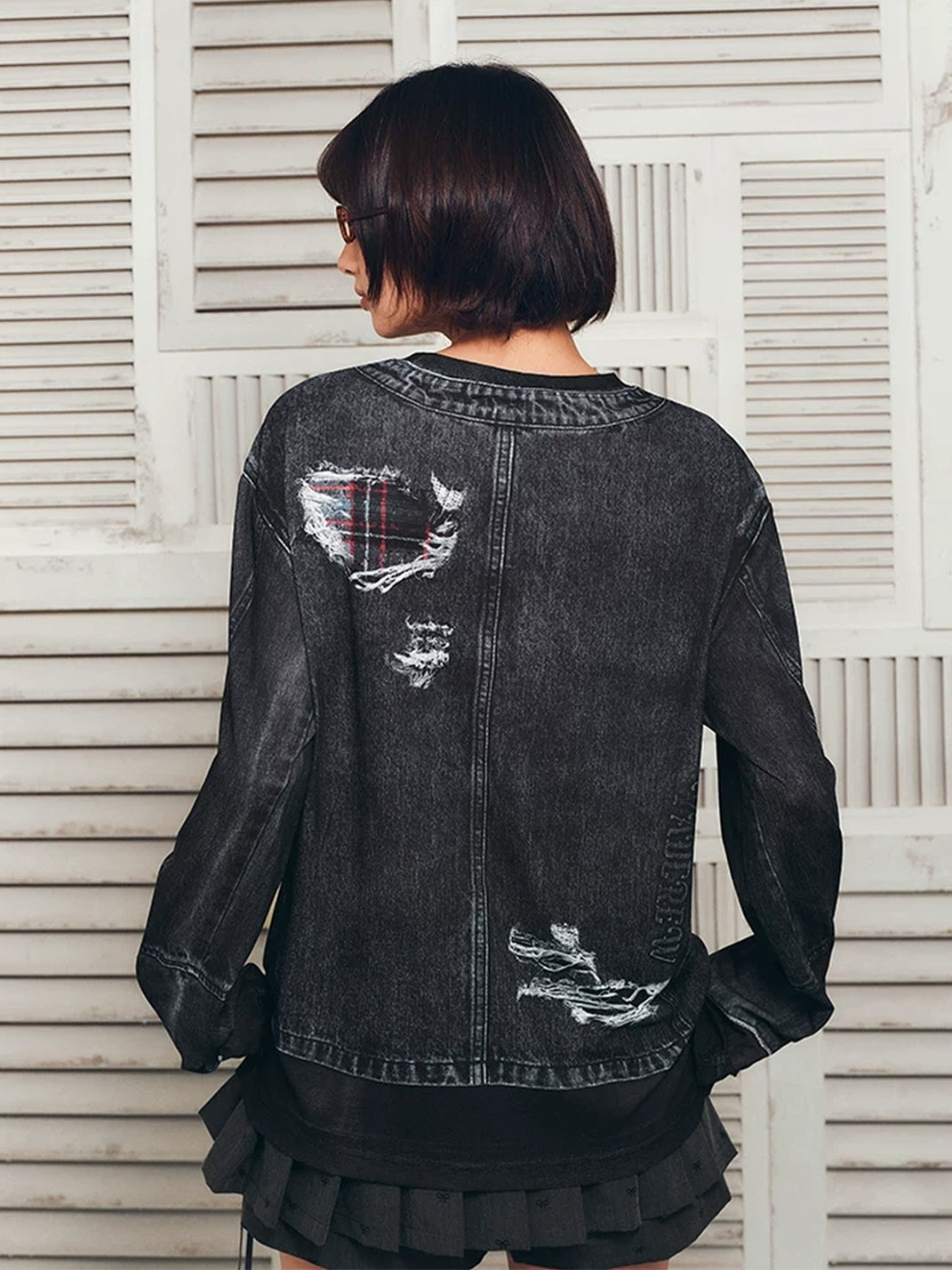 YADcrew 3D Layered Napoleon Jacket Graphic Long Sleeve T-Shirt - view 5