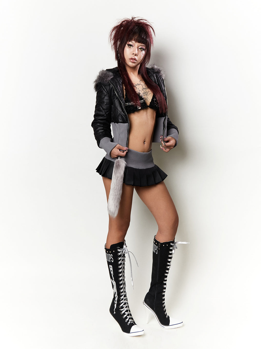 Ooops333 Pistol-Print Studded High-Heeled Boots - view 5