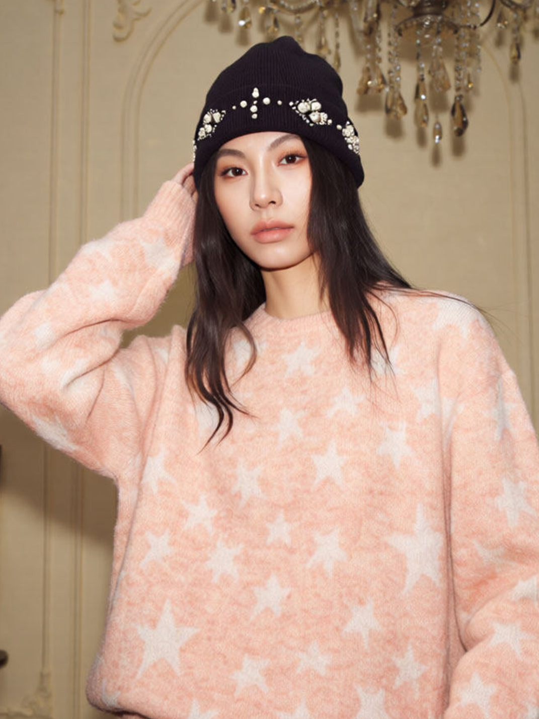 YADcrew Pearl-Studded Knitted Beanie - view 5