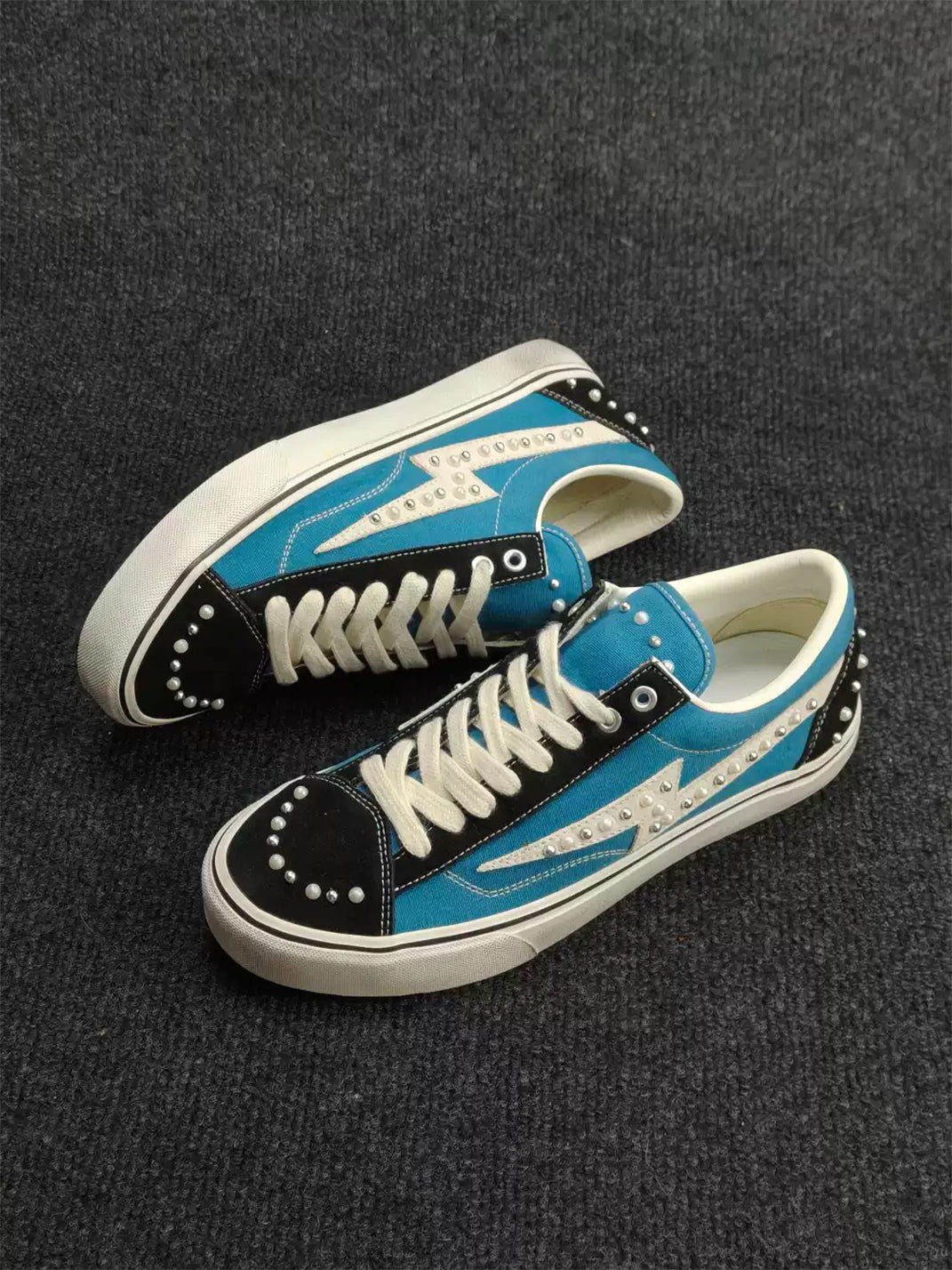 ZDZZFT Pearl Studded Lightning Canvas Trainers - view 5