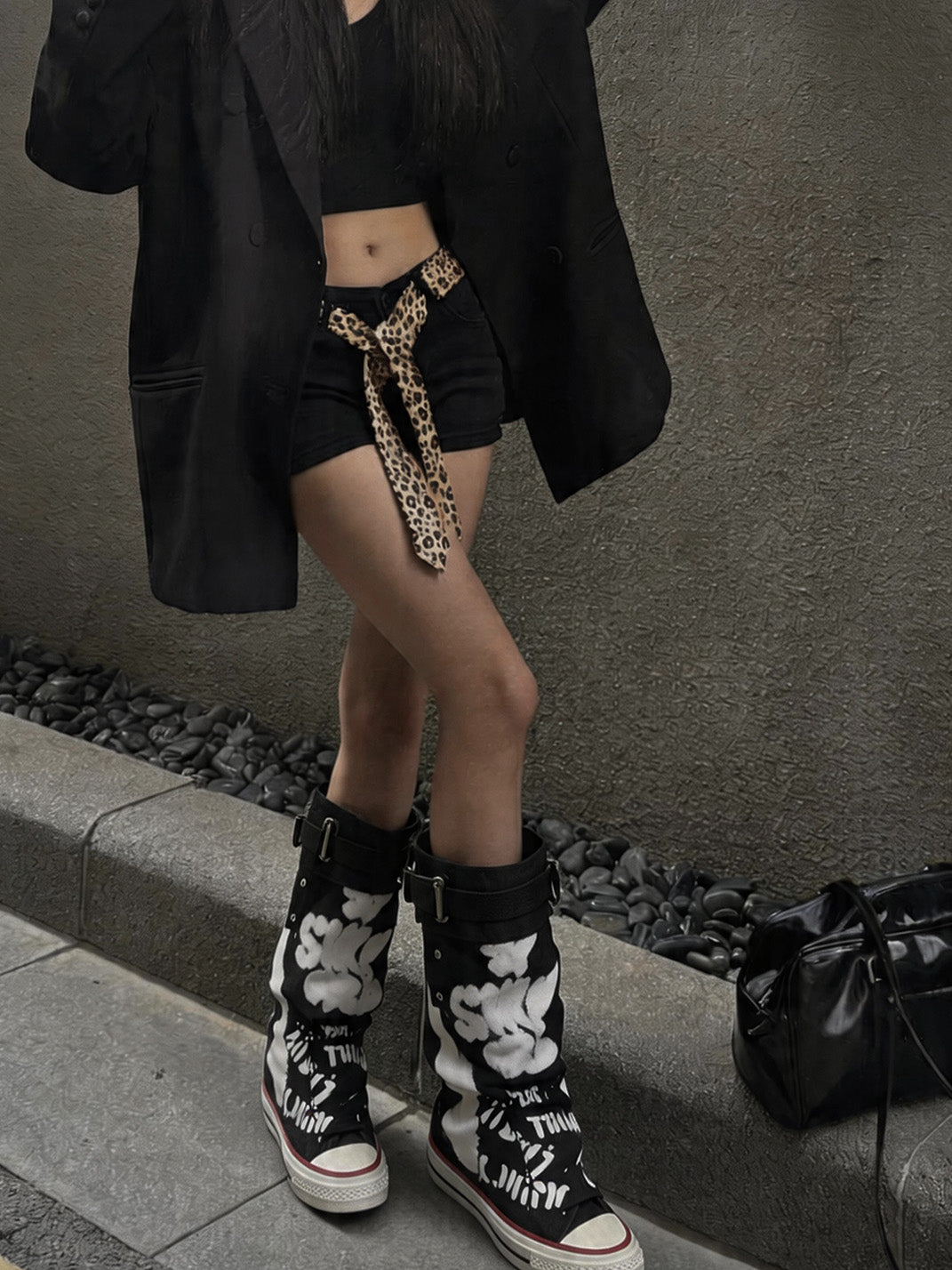 Jpoetry Graffiti-Print Canvas Mid-Calf Boots - view 5