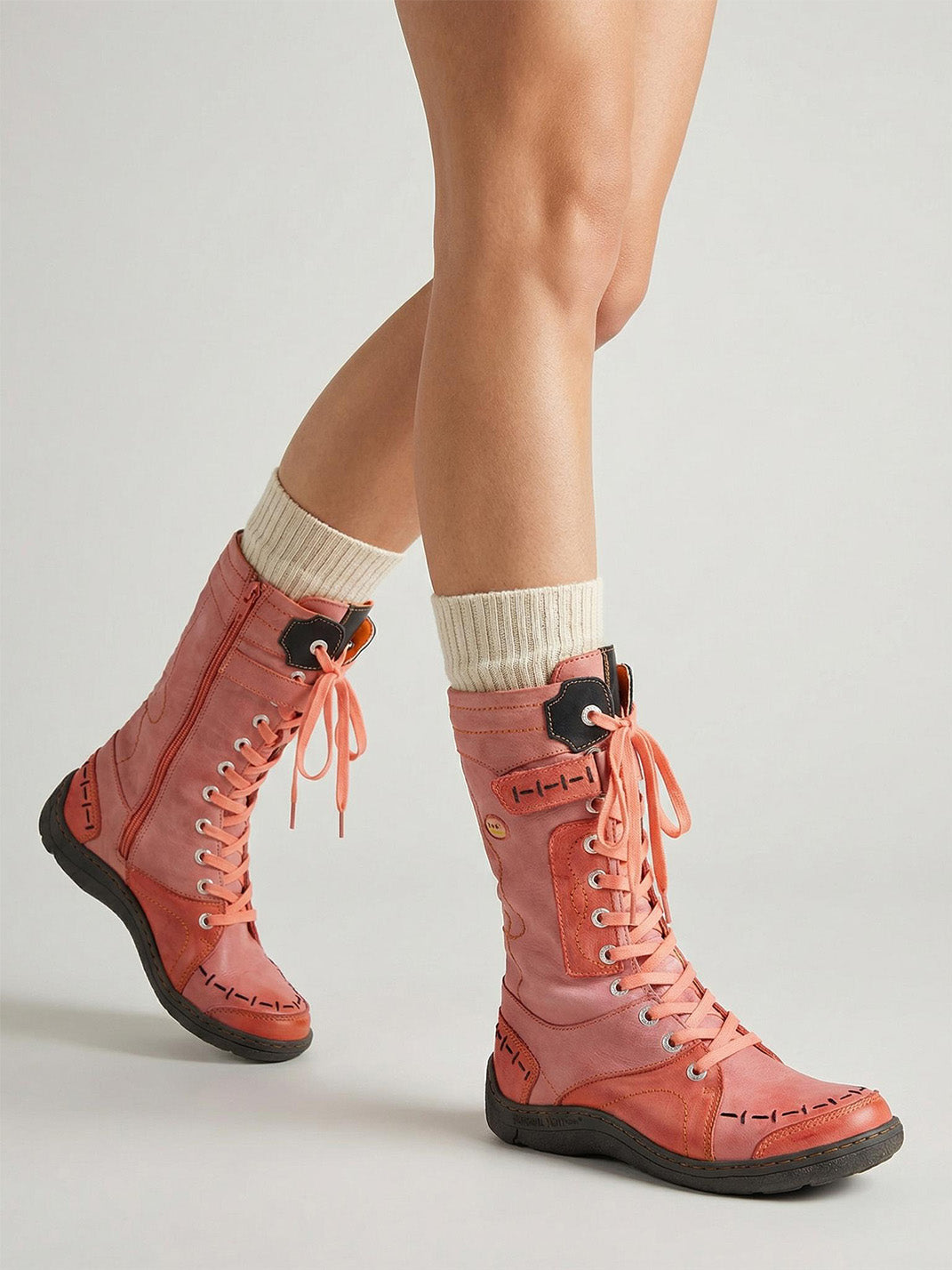 TMA EYES Washed PU Y2K Look Fleece-Lined Snow Boots - view 5