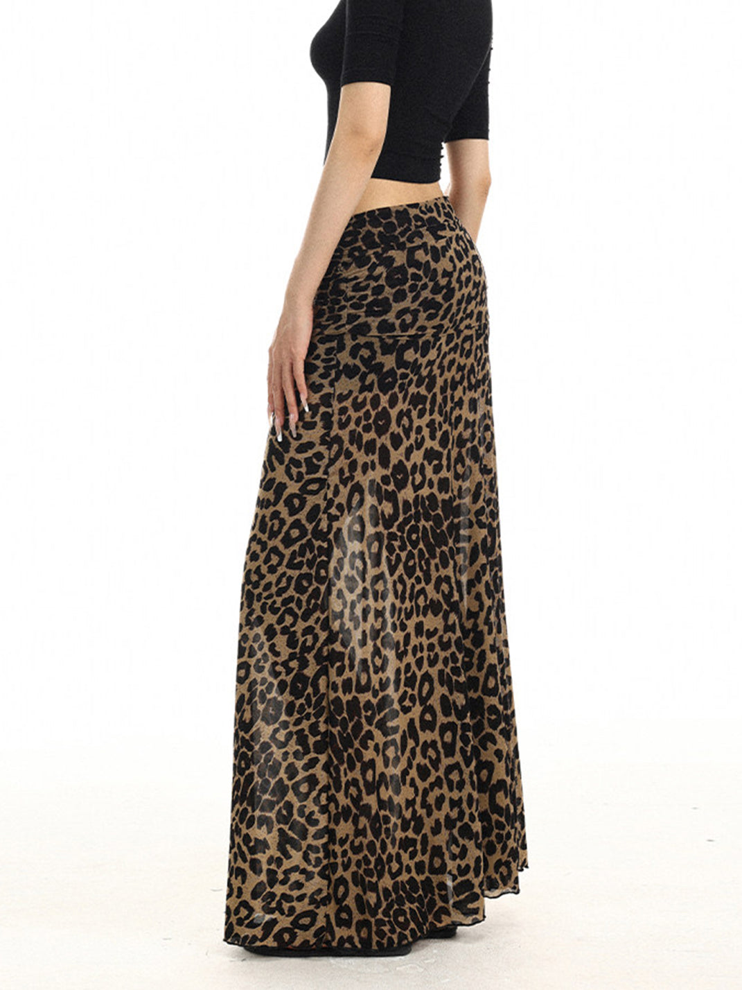 BIGGOLD Low-Waist Leopard Print Midi Skirt - view 5