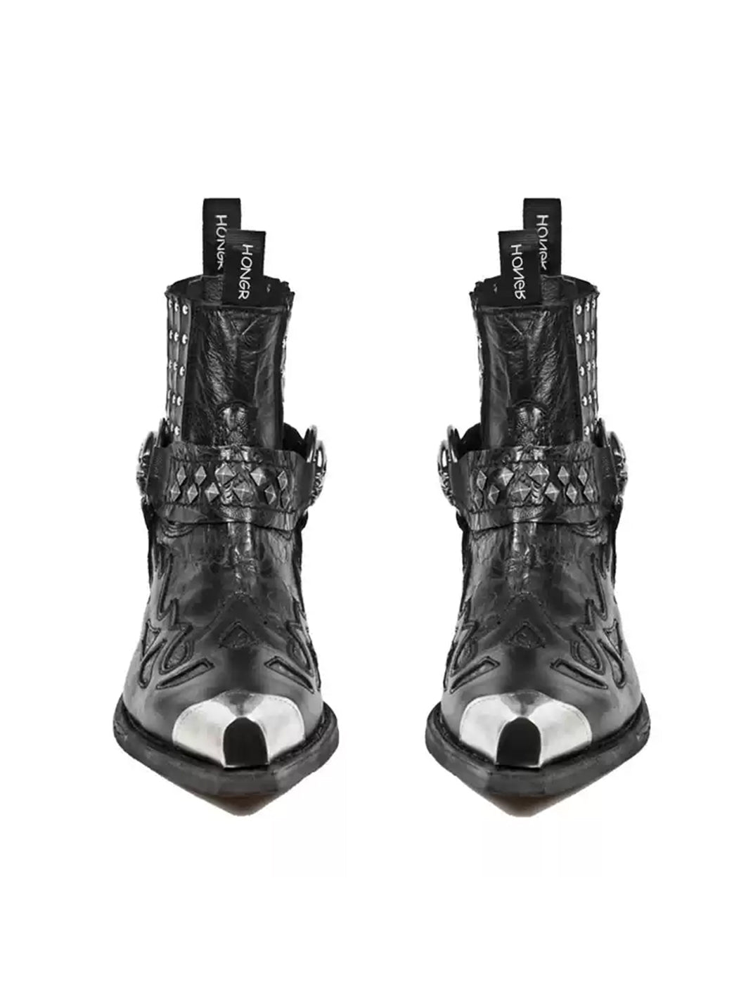 JiangGe Pointed Toe Studded Chelsea Ankle Boots - view 5