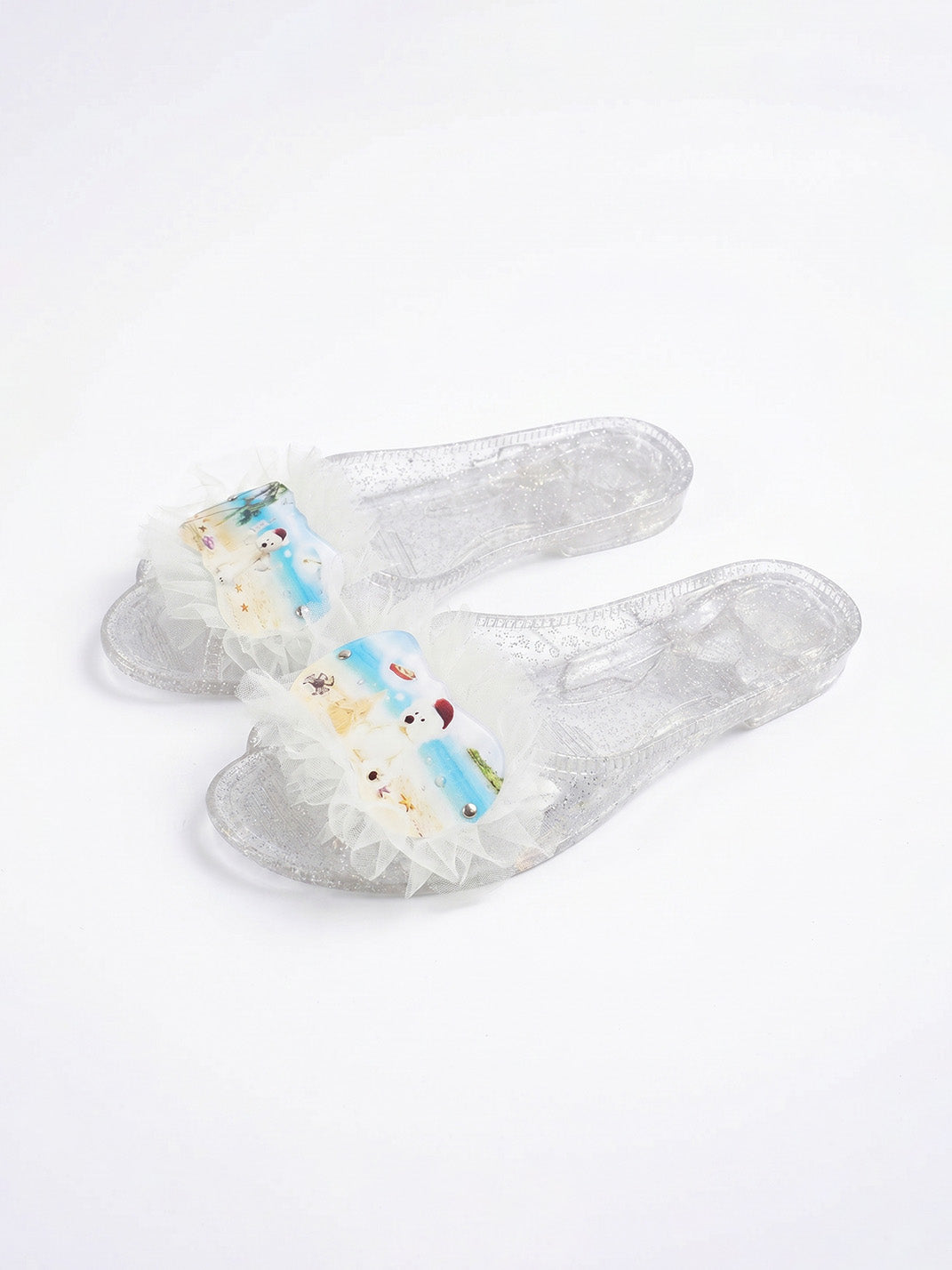 Osw Mesh Lace Jewel Slippers - view 5