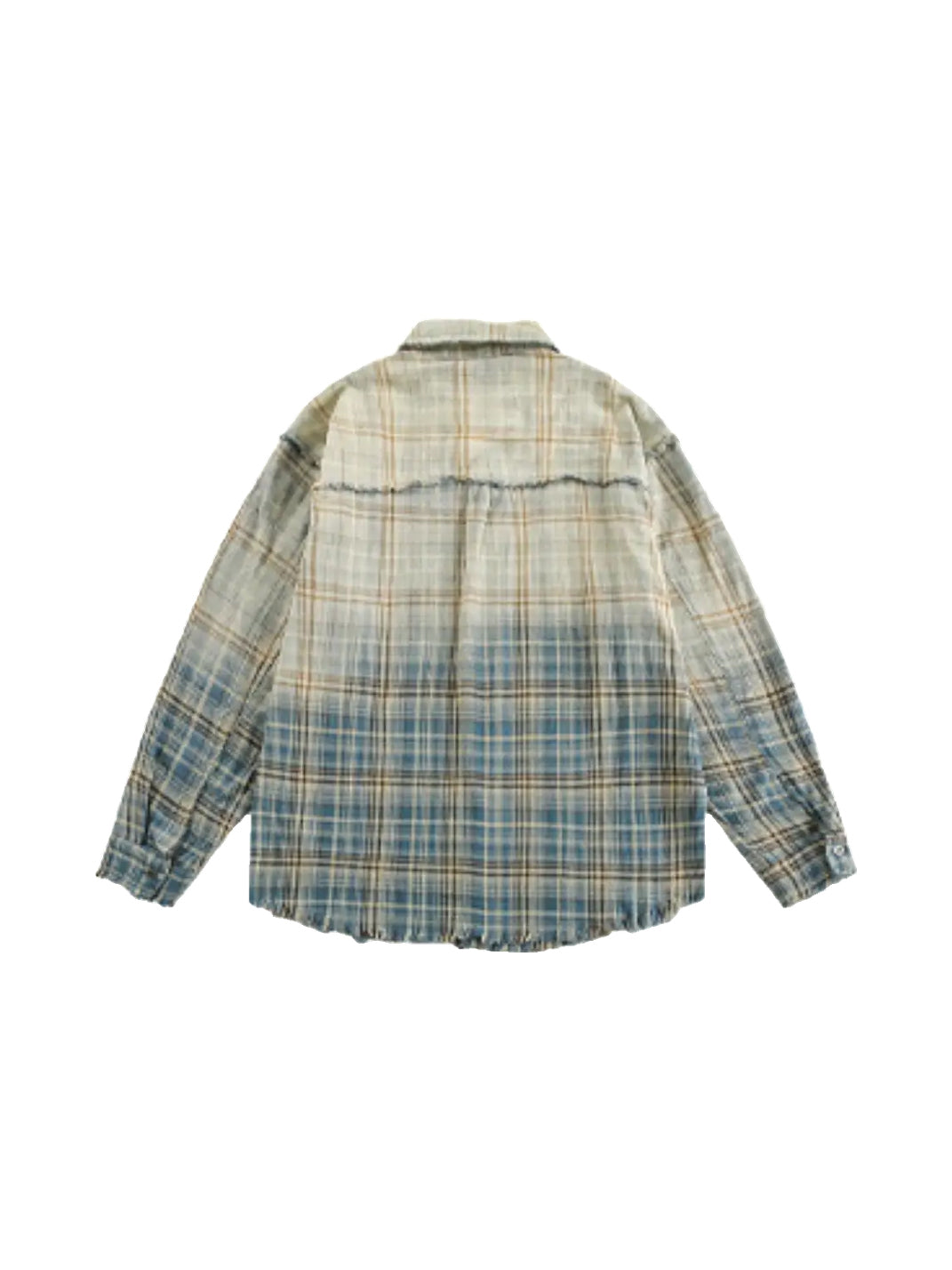 Wonderful Story Gradient Distressed Plaid Long Sleeve Shirt - view 5