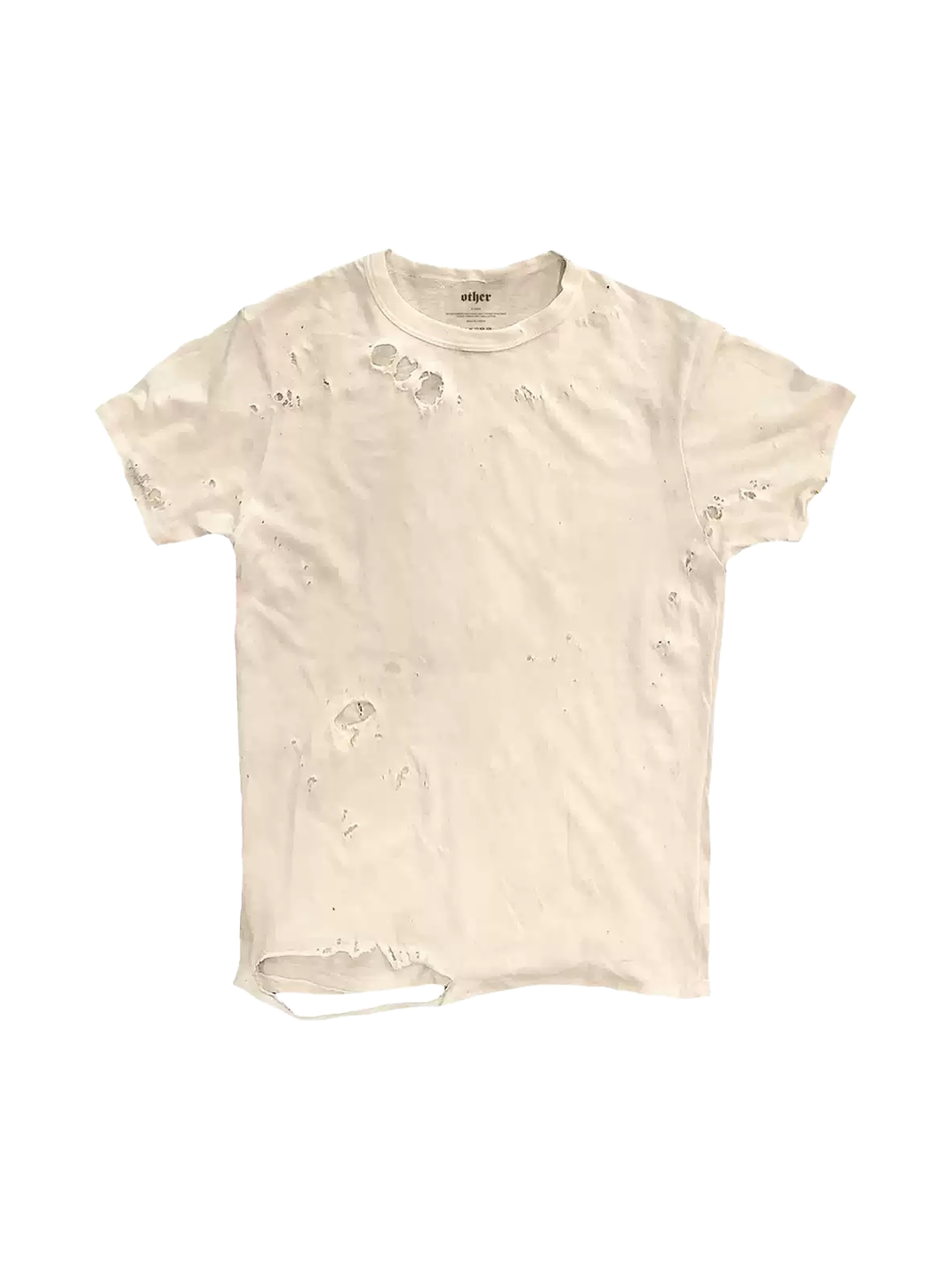 SHIBU Short Sleeve Shredded T-Shirt - White