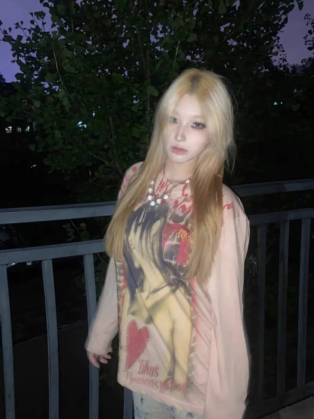 WEBBAR Y2K Manga Style Brown Long Sleeve T-Shirt - view 6