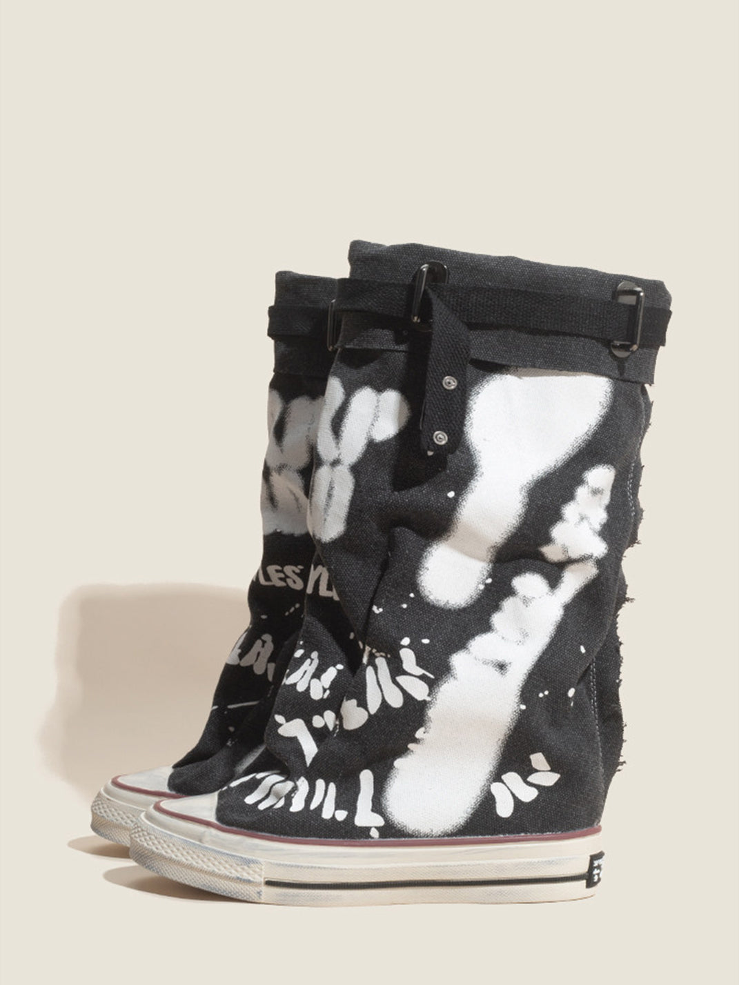 Jpoetry Graffiti-Print Canvas Mid-Calf Boots - view 6