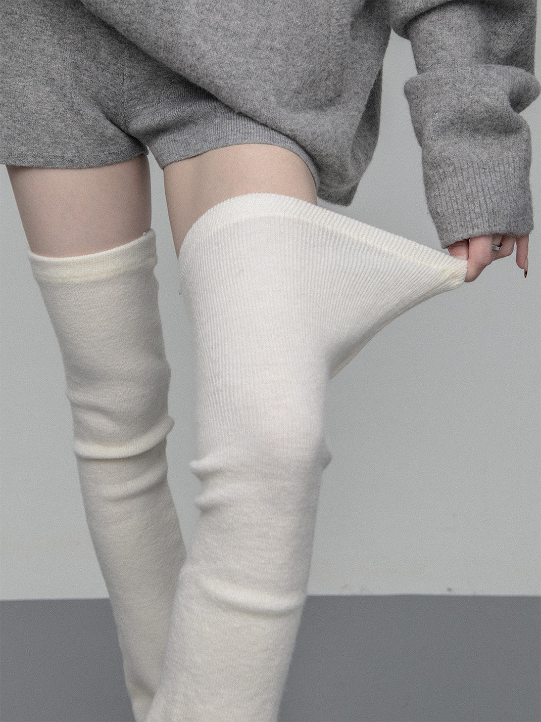 SS2L Cozy Stretch Knit Flared Thigh High Leg Warmers - view 6