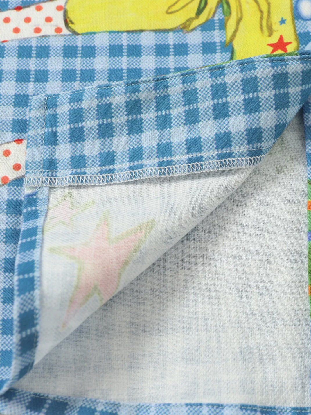 BlackBerry Blue Plaid Short-Sleeve Shirt with Playful Ocean Motifs - view 6