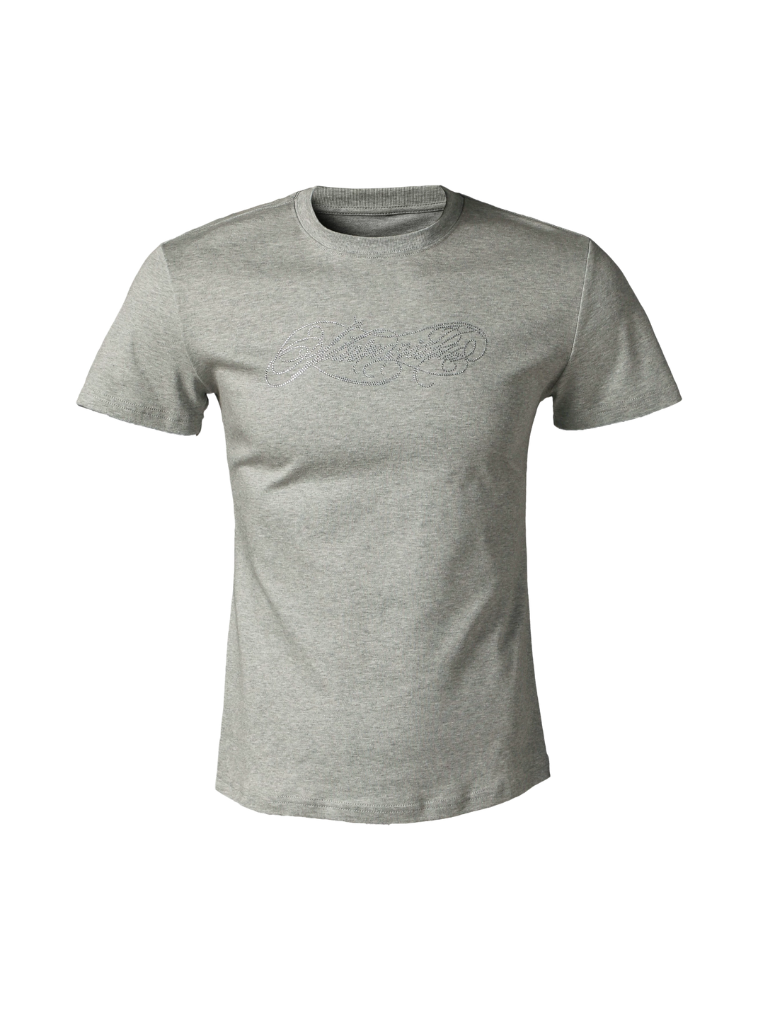 KARMANISTIC Rhinestone Emblem Slim Fit T-Shirt - Gray