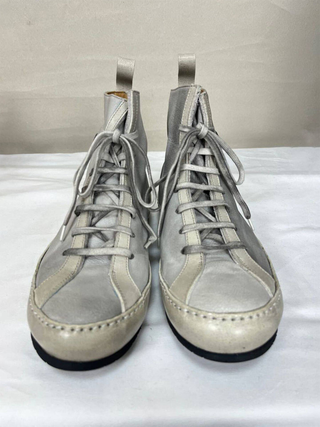 DLM Genuine Leather Distressed Pointed Toe Lace-Up Boots - view 6