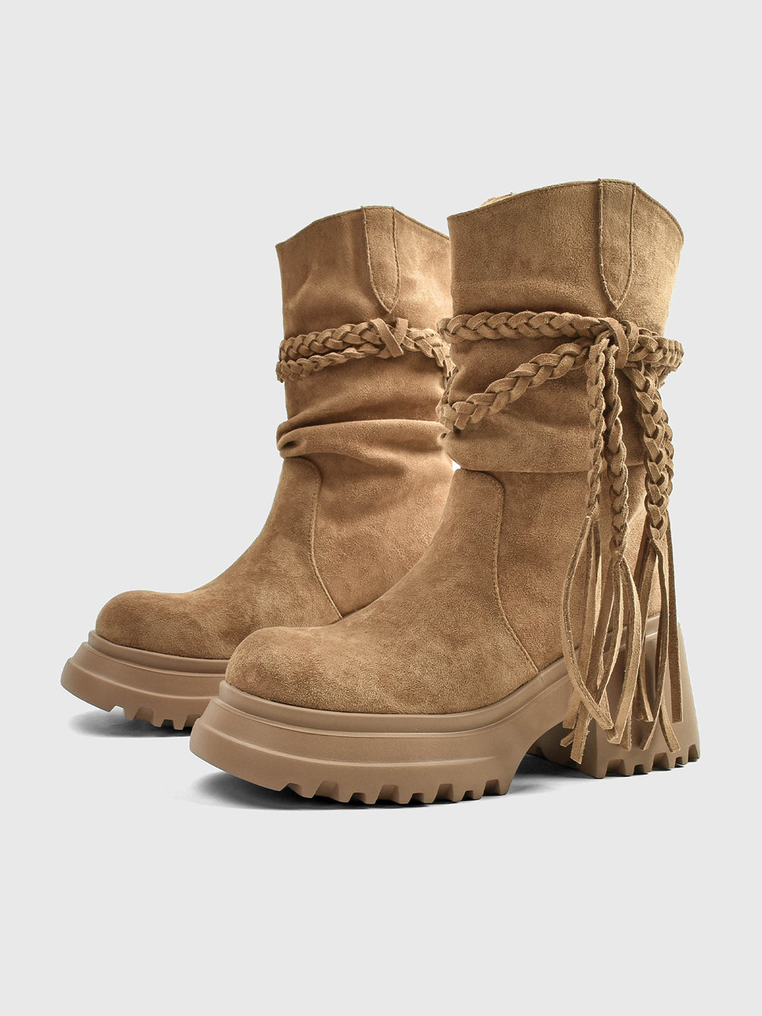RONGRONG BABY Tassel V-Platform Calf Boots - view 6