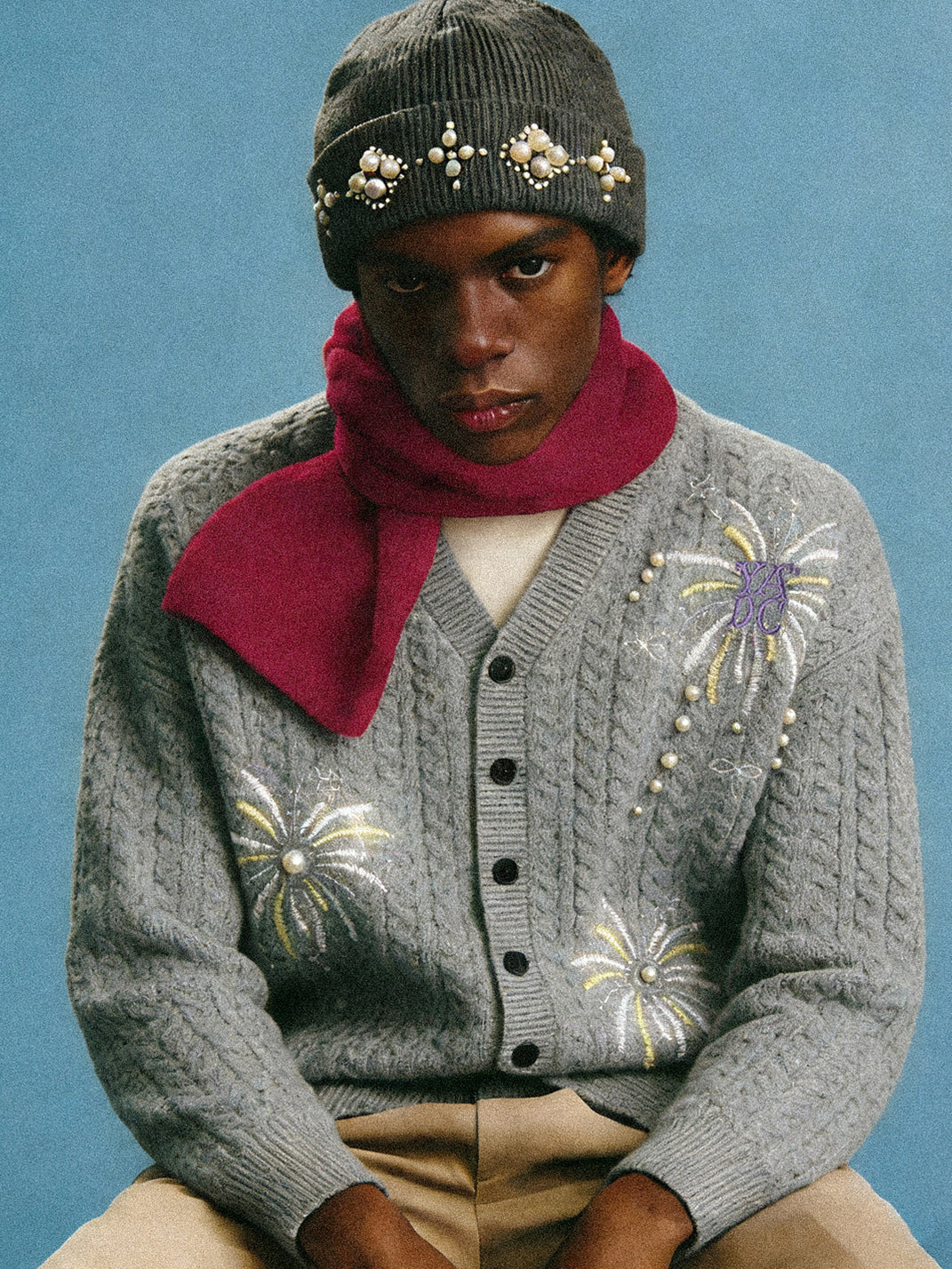 YADcrew Pearl-Studded Knitted Beanie - view 6