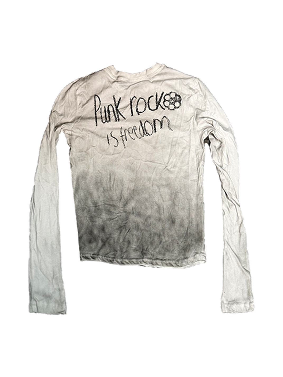 DETW Washed Distressed Dirty Dye Dual Gun Slogan Graphic Long Sleeve T-Shirt - view 6