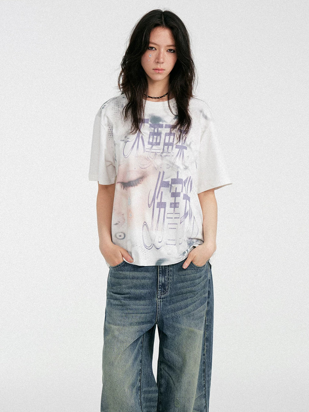 WM Relaxed Fit Rhinestone Graphic T-Shirt - view 6