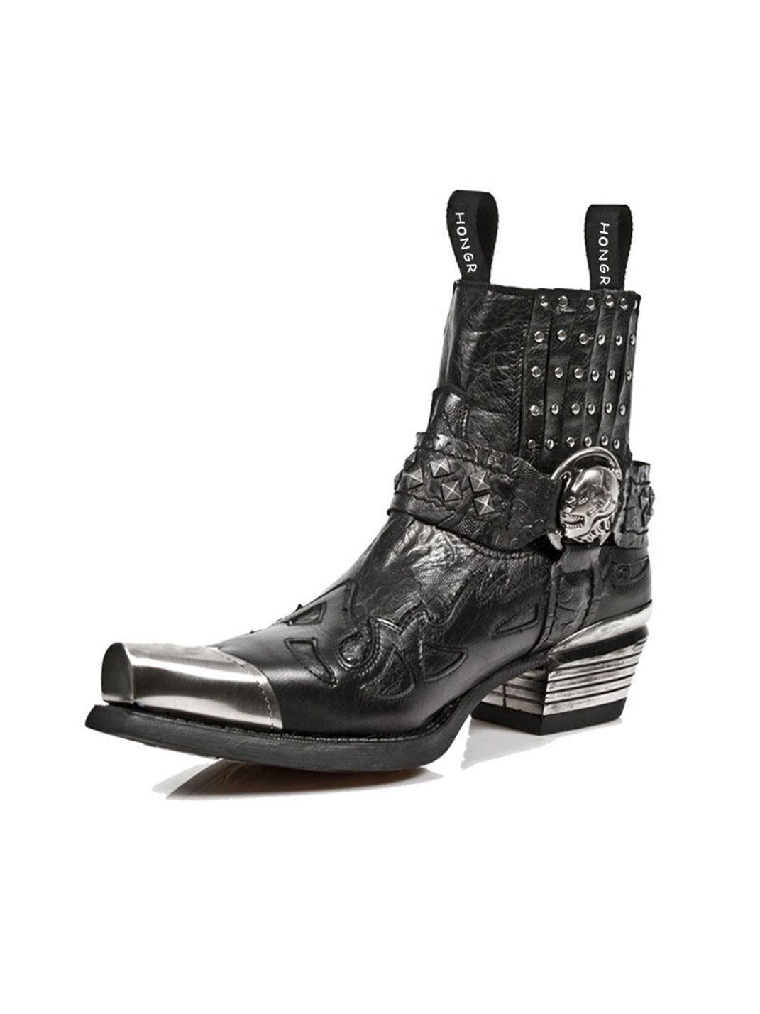 JiangGe Pointed Toe Studded Chelsea Ankle Boots - view 6