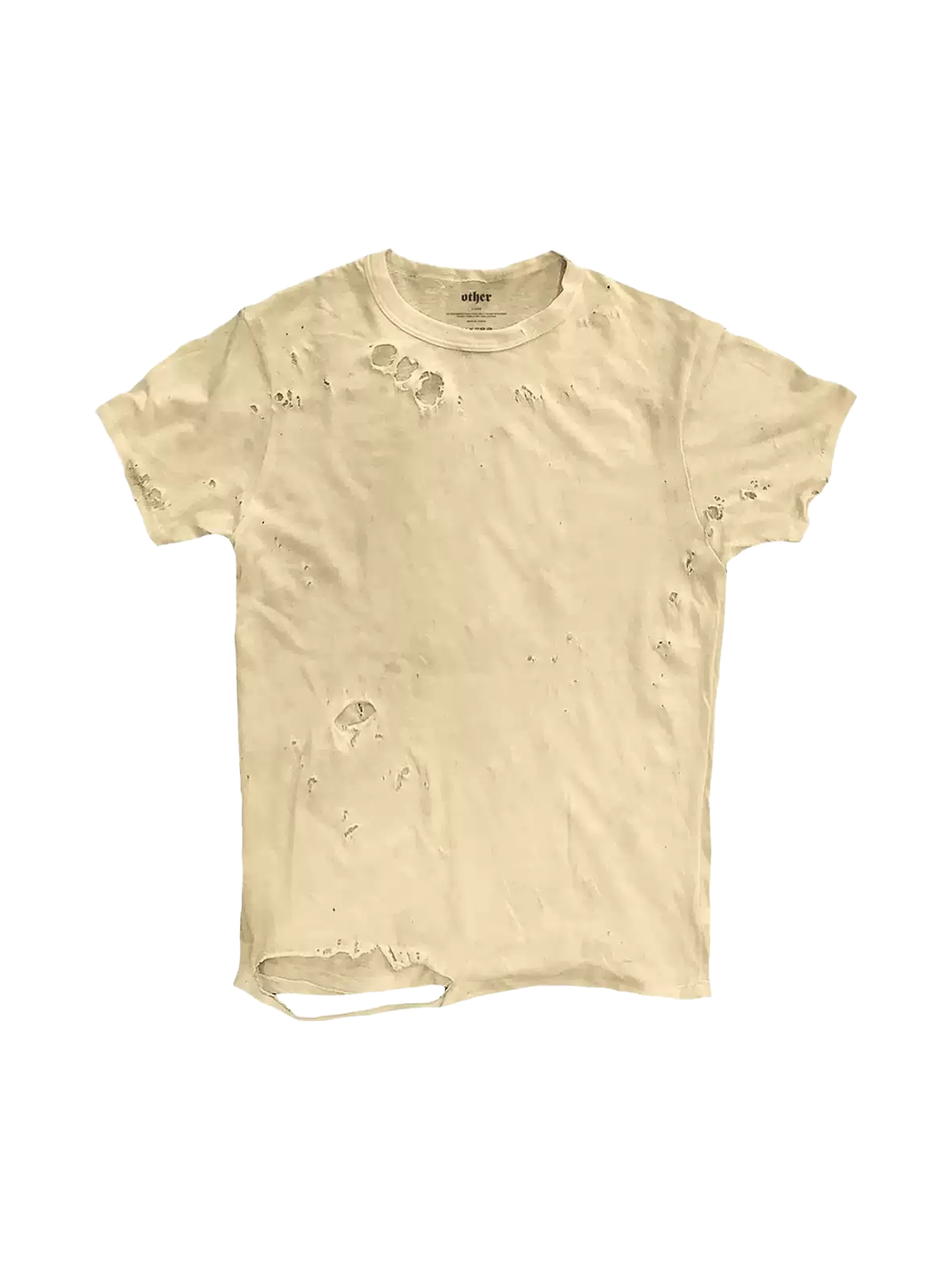 SHIBU Short Sleeve Shredded T-Shirt - Apricot
