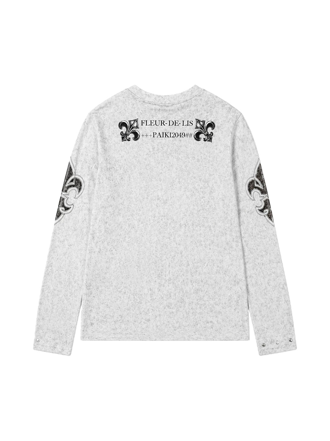 PAIKI Distressed Fleur-De-Lis Checkered Long Sleeve Tee - view 7