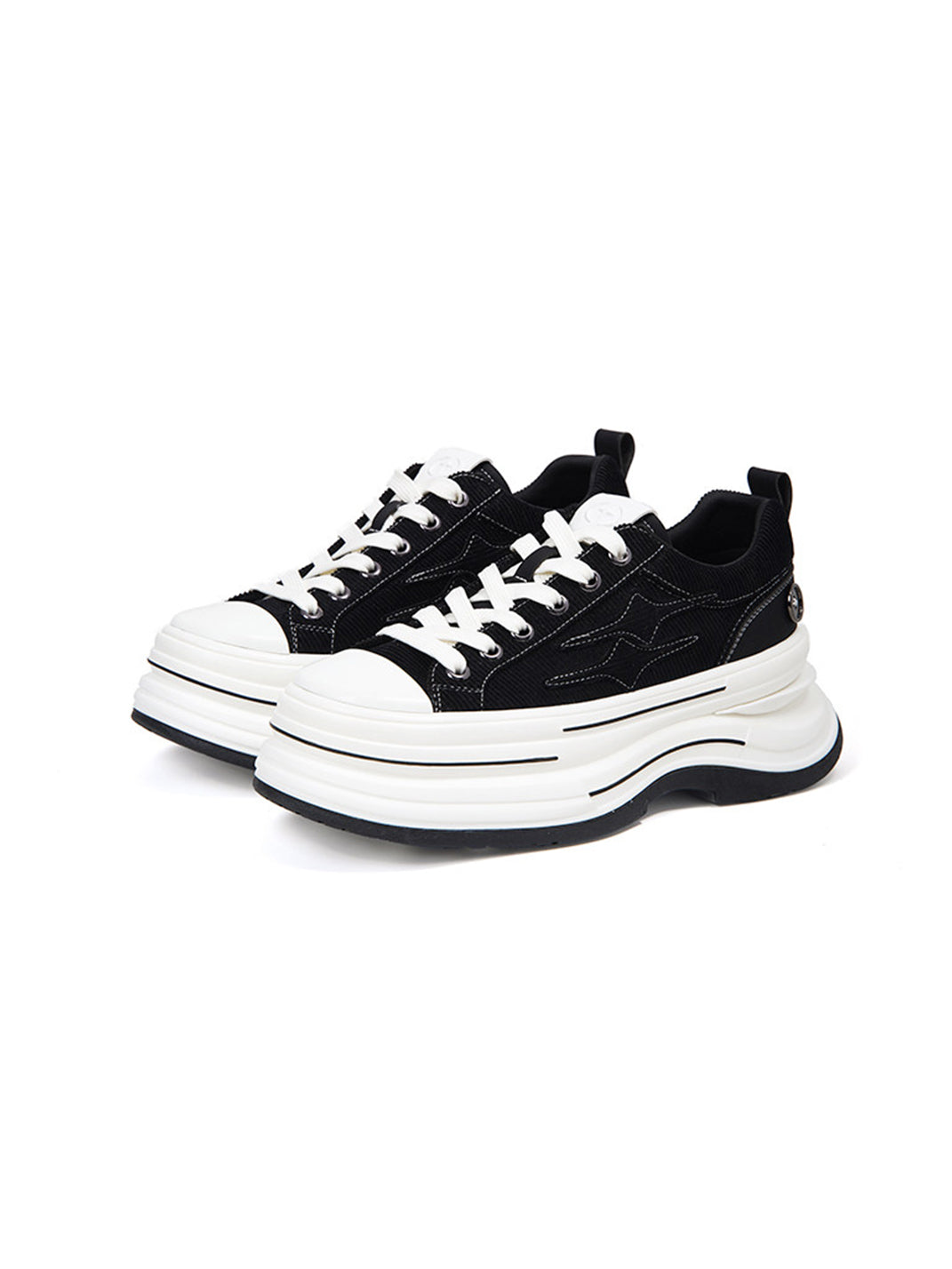 KILLWINNER 7cm Platform Canvas Sneakers-Black - view 7