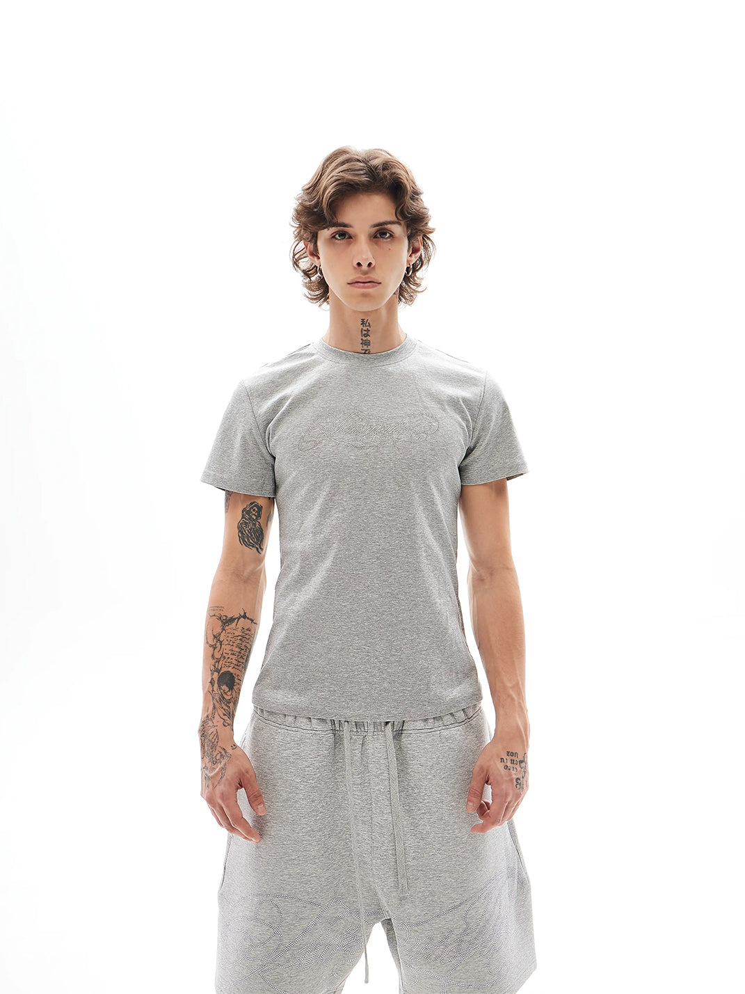 KARMANISTIC Rhinestone Emblem Slim Fit T-Shirt - view 7