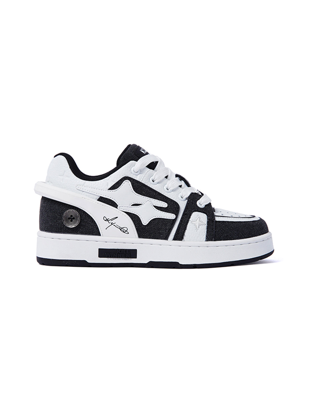KILLWINNER Meteor-Inspired Sport Sneakers-White&Black - view 7