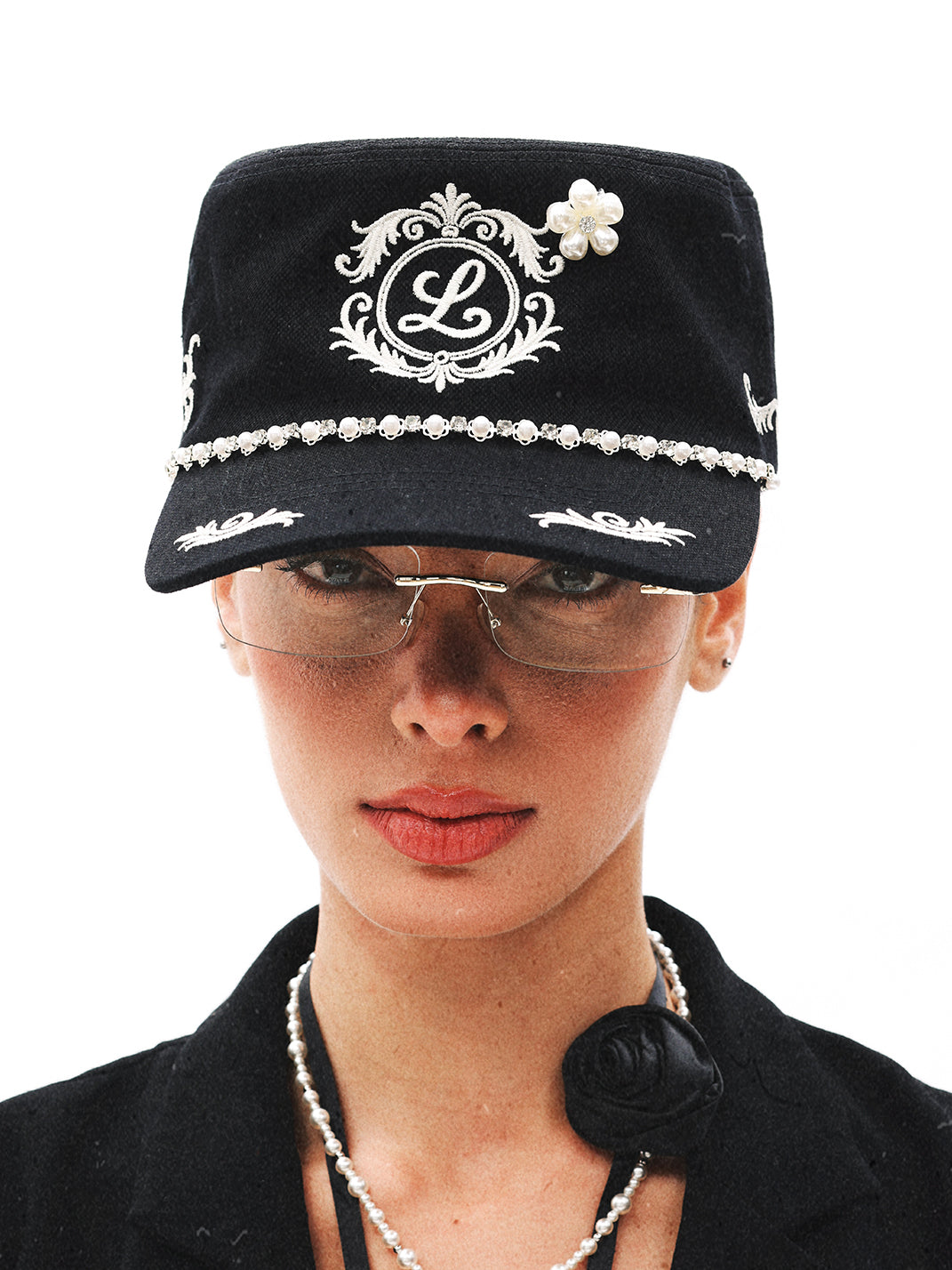8LOME Pearl-Trimmed Curved-Brim Baseball Cap - view 7