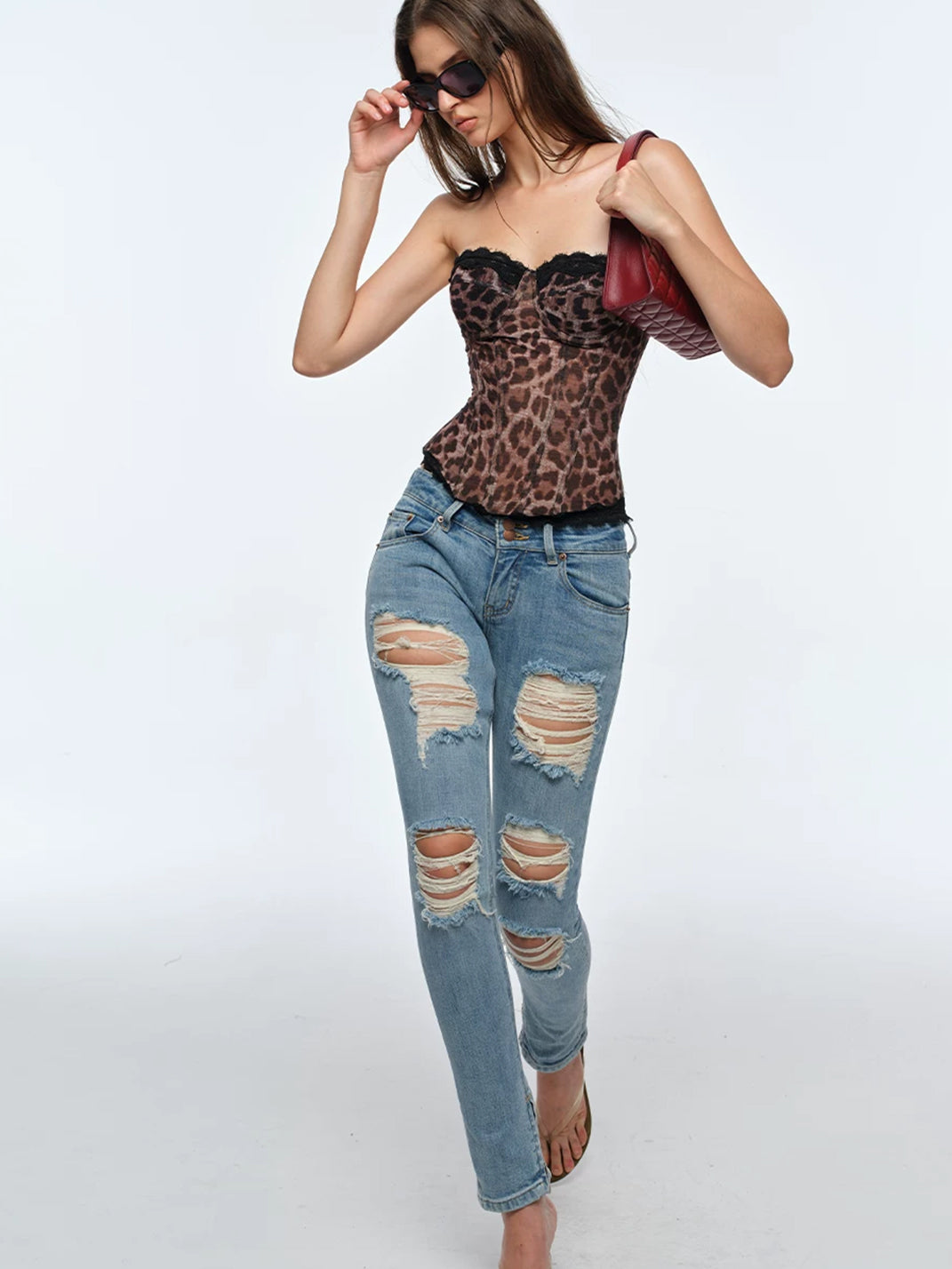BUM STUDIO Leopard Mesh Layering Cami - view 7