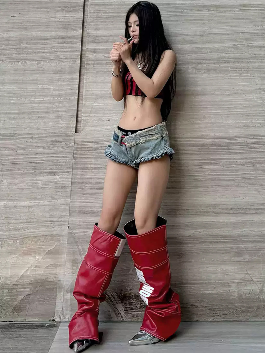 SisJuly Graphic Print Over-Knee Boot Covers - view 7